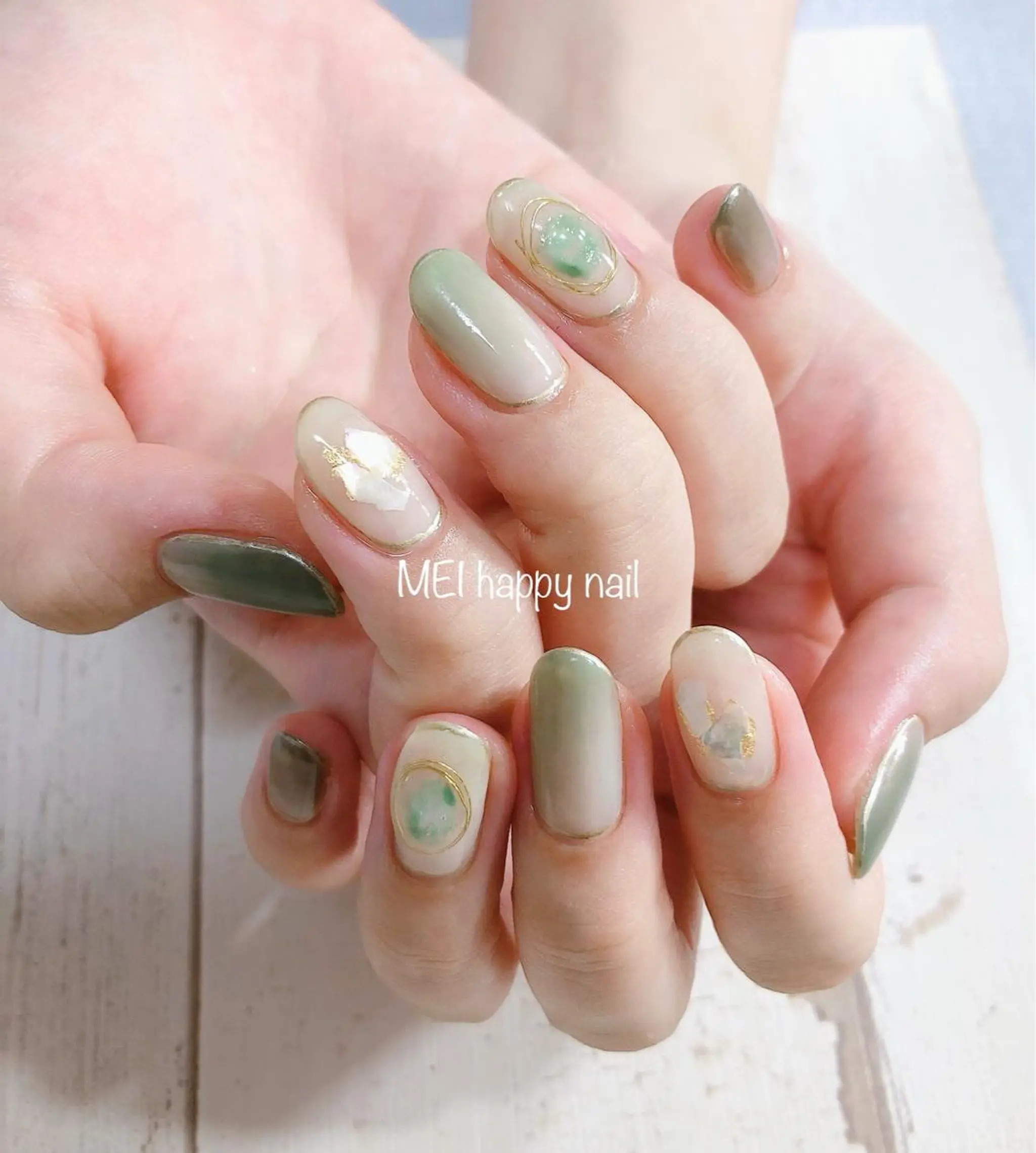 ネイル ハンドネイル 北浦和 自爪育成ケアのネイルデザイン