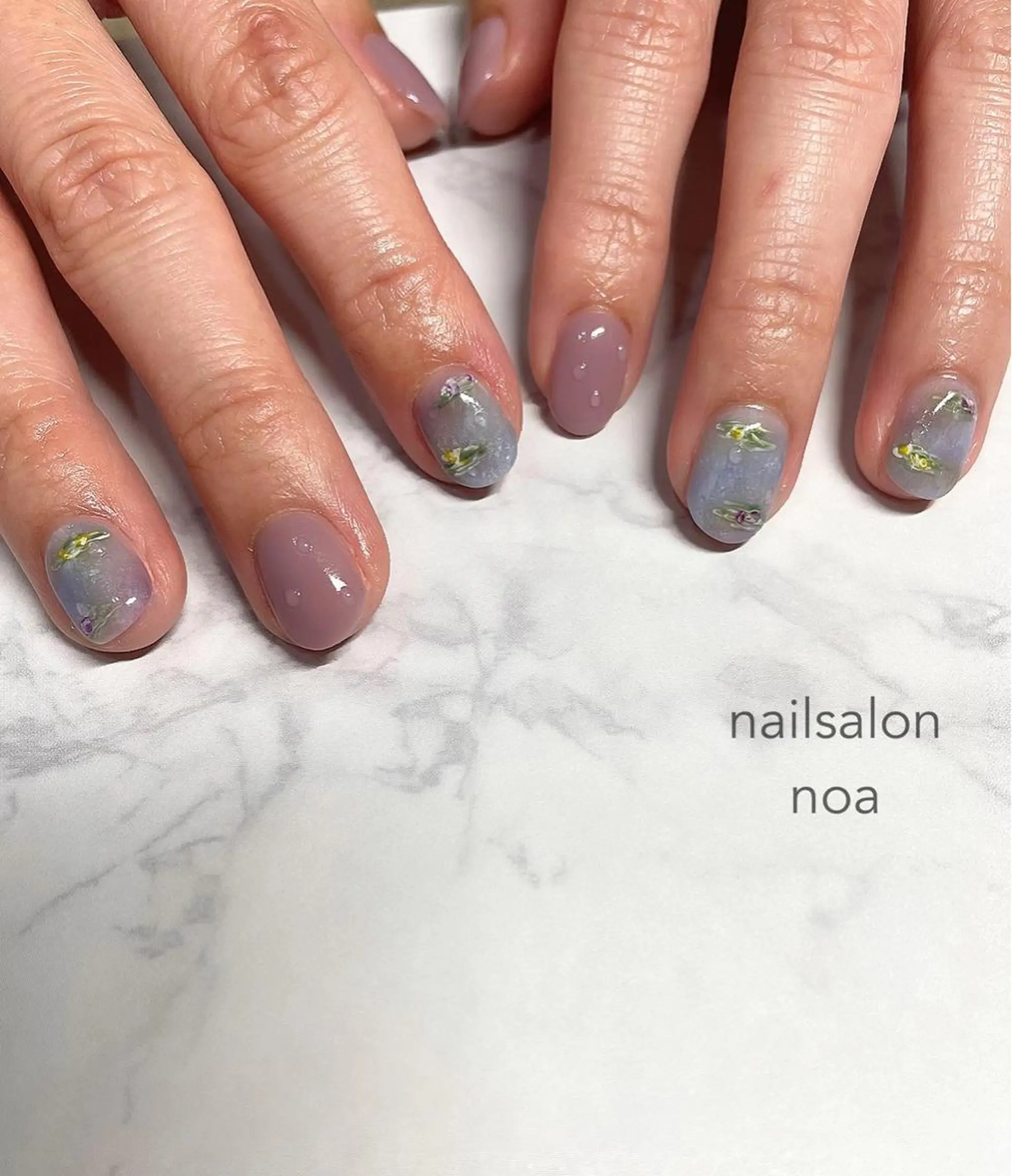 ネイル アートネイル オーロラネイル カジュアル ジェルネイル 氷ネイル・うるうるネイル nailsalon noa所属・nailist sakiのネイルデザイン