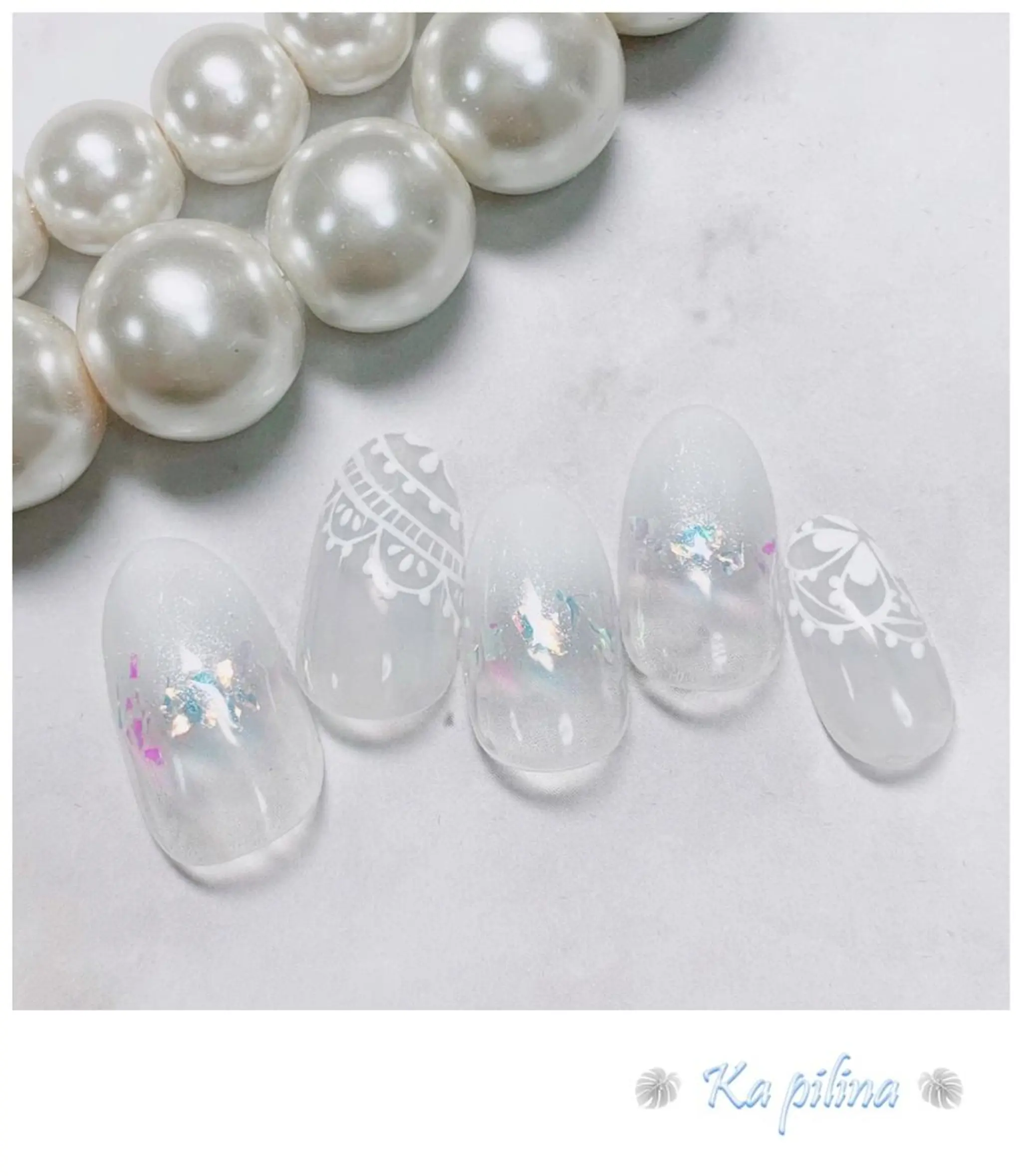 ネイル グラデーション レース Nail salon Ka pilinaのネイルデザイン
