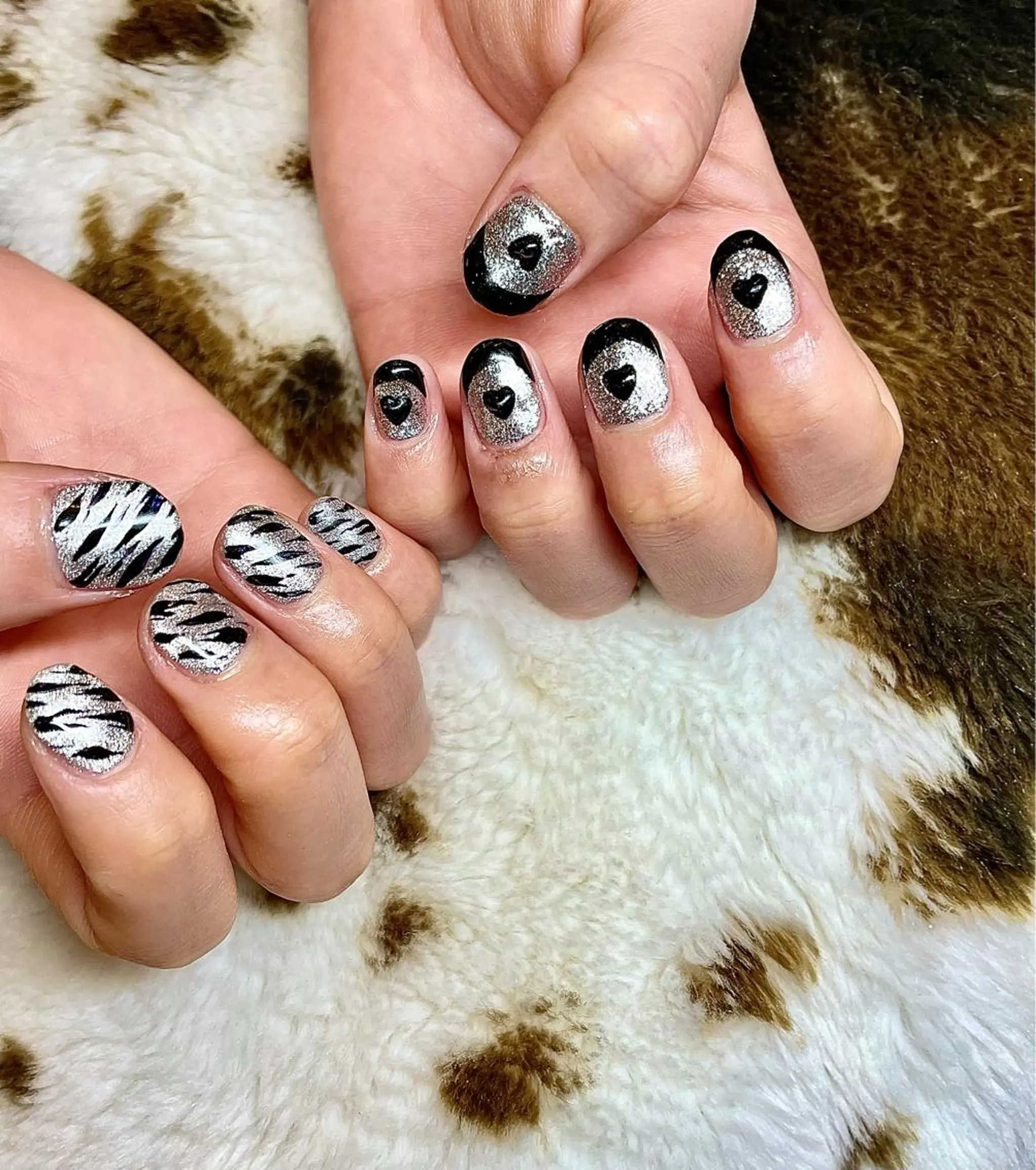 ショート カラー パーマ ヘアアレンジ メンズ キッズ ネイル マツエク・マツパ 黒髪 アニマル柄 フレンチネイル nail&eye Aoのマツエク・マツパデザイン