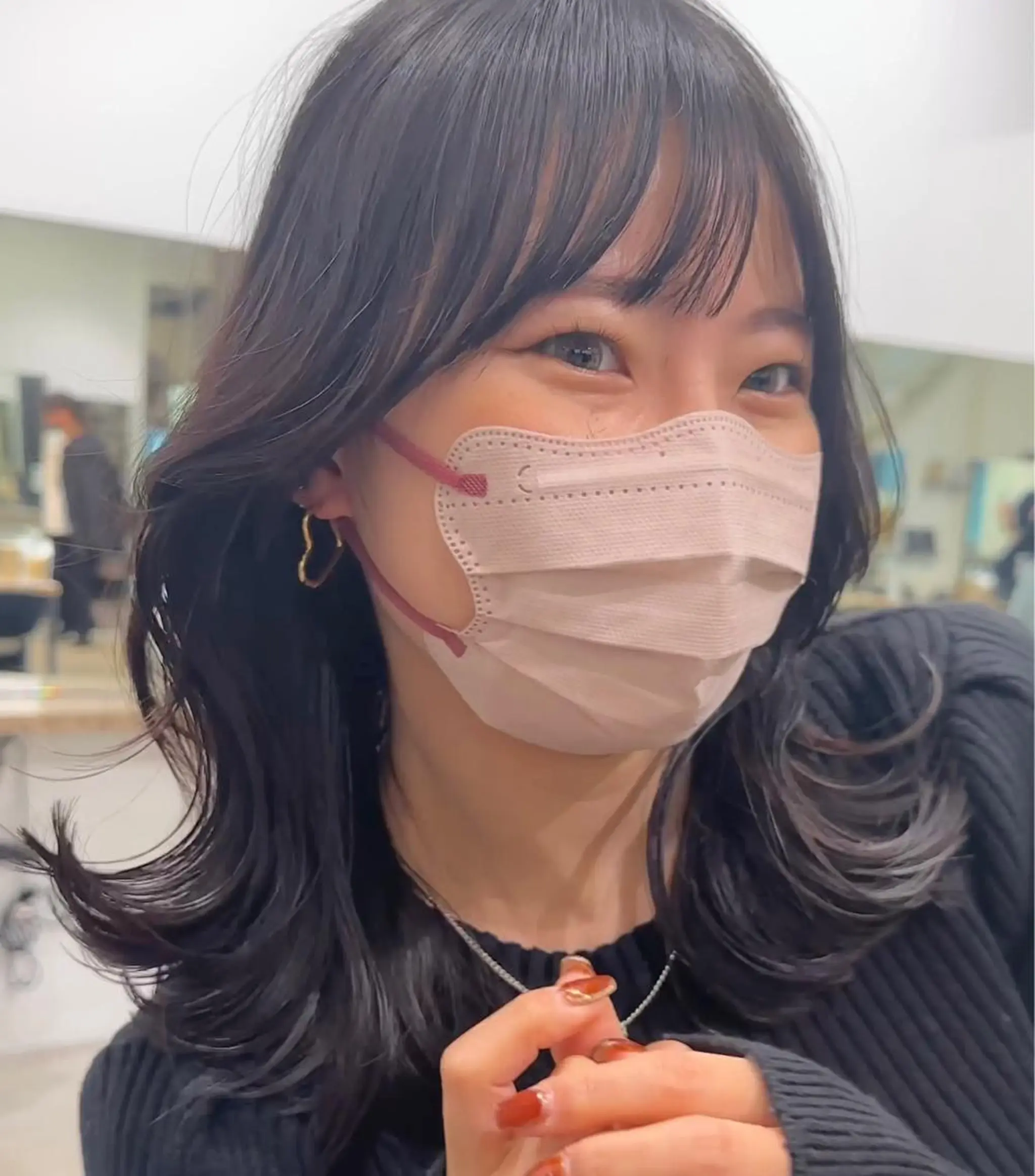 ミディアム 顔周りカット 韓国風ヘア レイヤーカット カット ヘアセット i.Tokyo所属・VIEW TOKYO ♥yuriのヘアスタイル