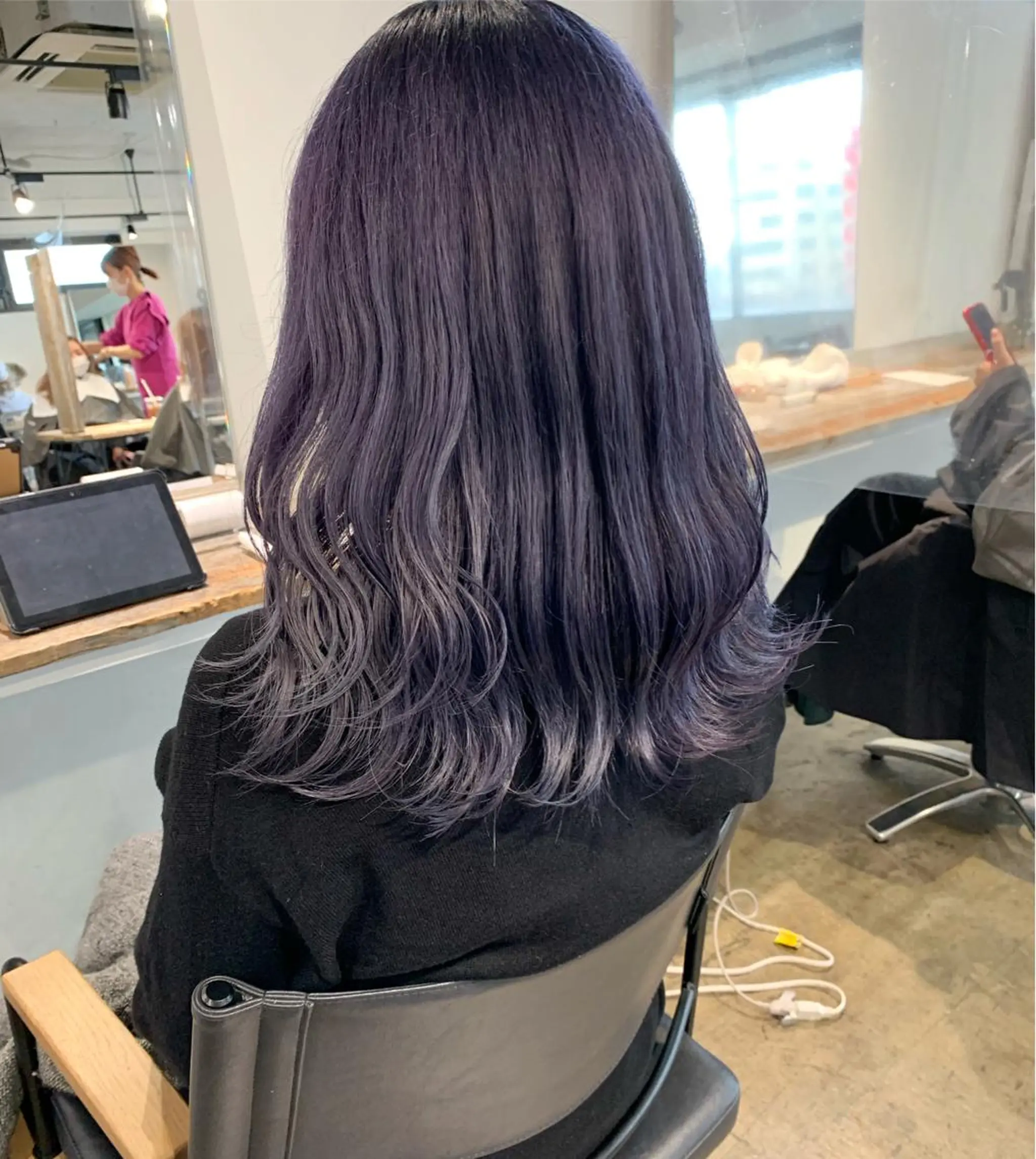 ミディアム カラー パープルカラー ヘアカラー トリートメント ヘアセット ✨艶ブリーチカラー ✨四ノ宮裕己のヘアスタイル