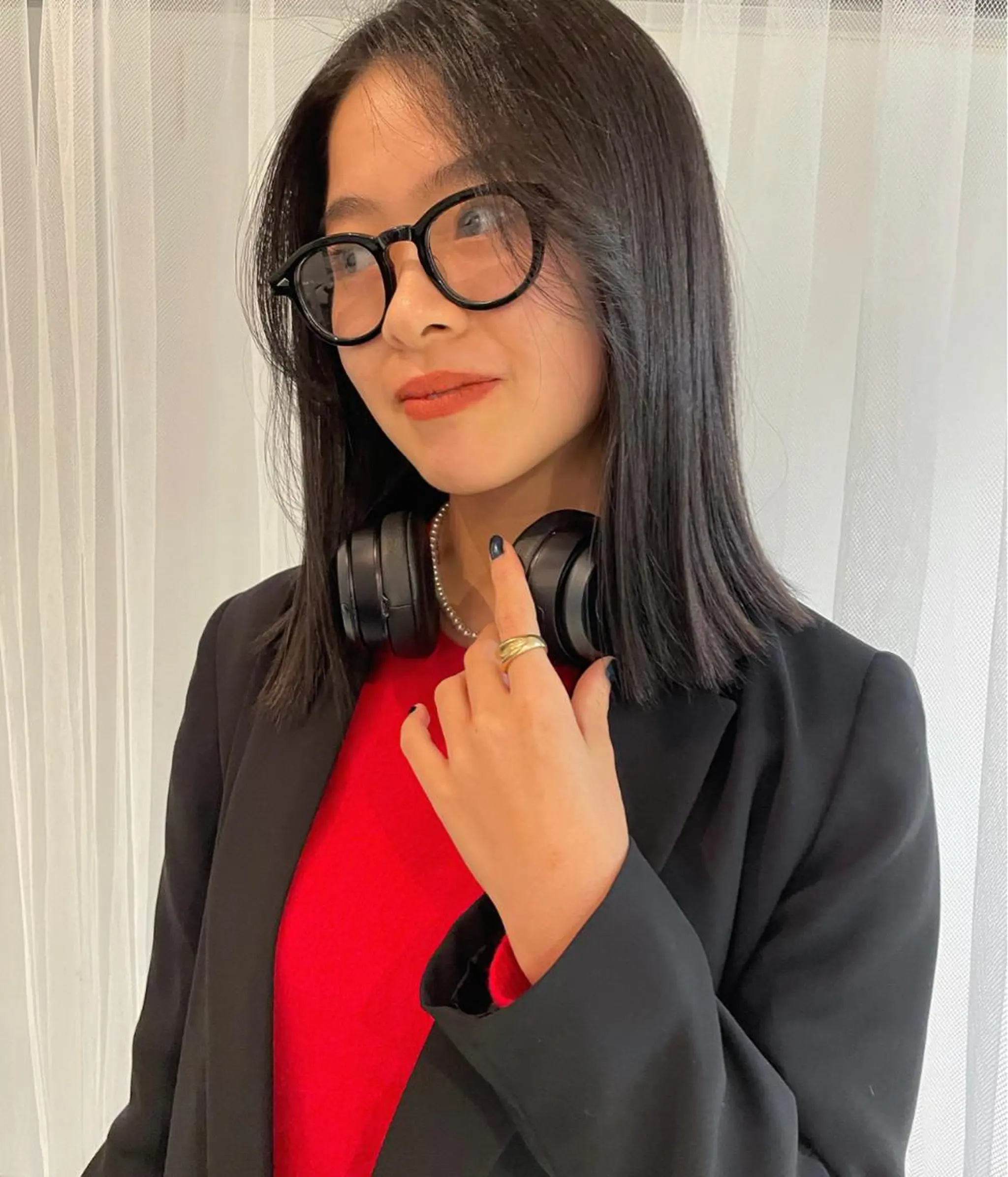 ミディアム カラー 透明感カラー chiharu ボブ/レイヤーのヘアスタイル