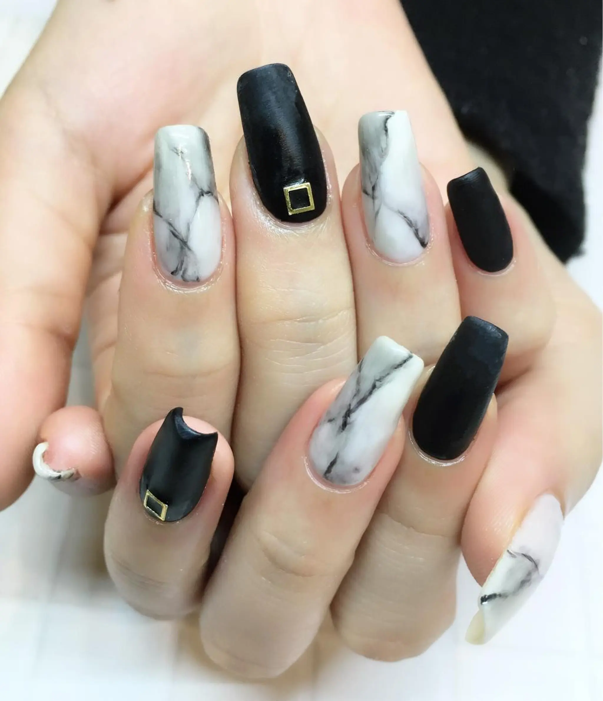 ネイル アートネイル ジェルネイル 大理石ネイル(マーブル) シンプルネイル スクエアネイル nail salon Soeurのネイルデザイン