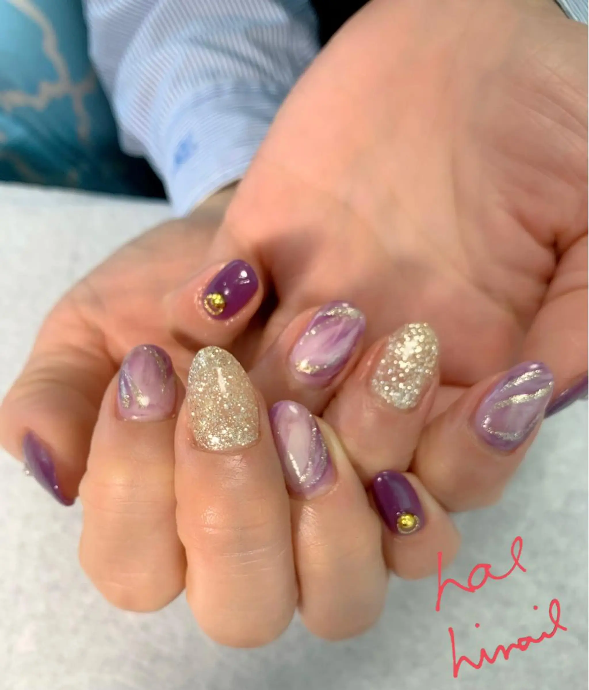 ネイル ゴールド 大理石ネイル(マーブル) ニュアンスネイル はるひな ねいるのネイルデザイン