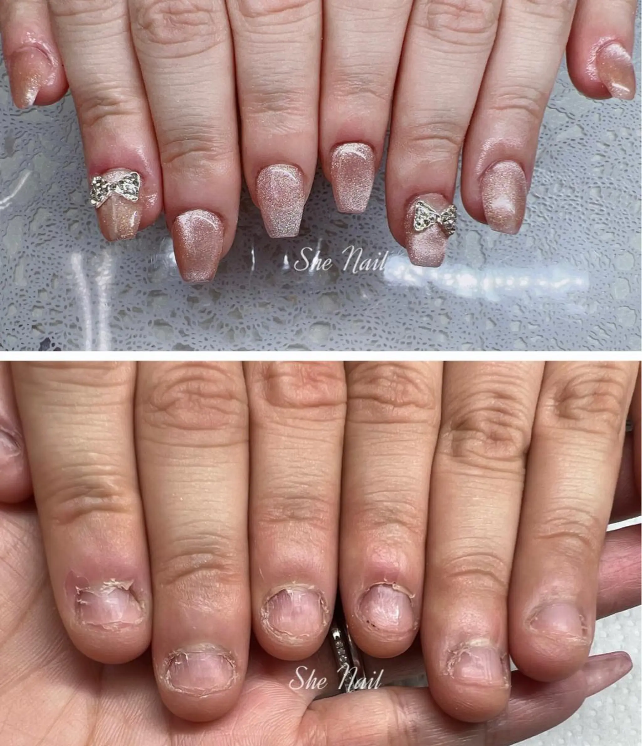 ネイル チークネイル フレンチネイル キラキラネイル 韓国ネイル マグネットネイル ハンドネイル She   Nail所属・ISA_ BELLAのネイルデザイン