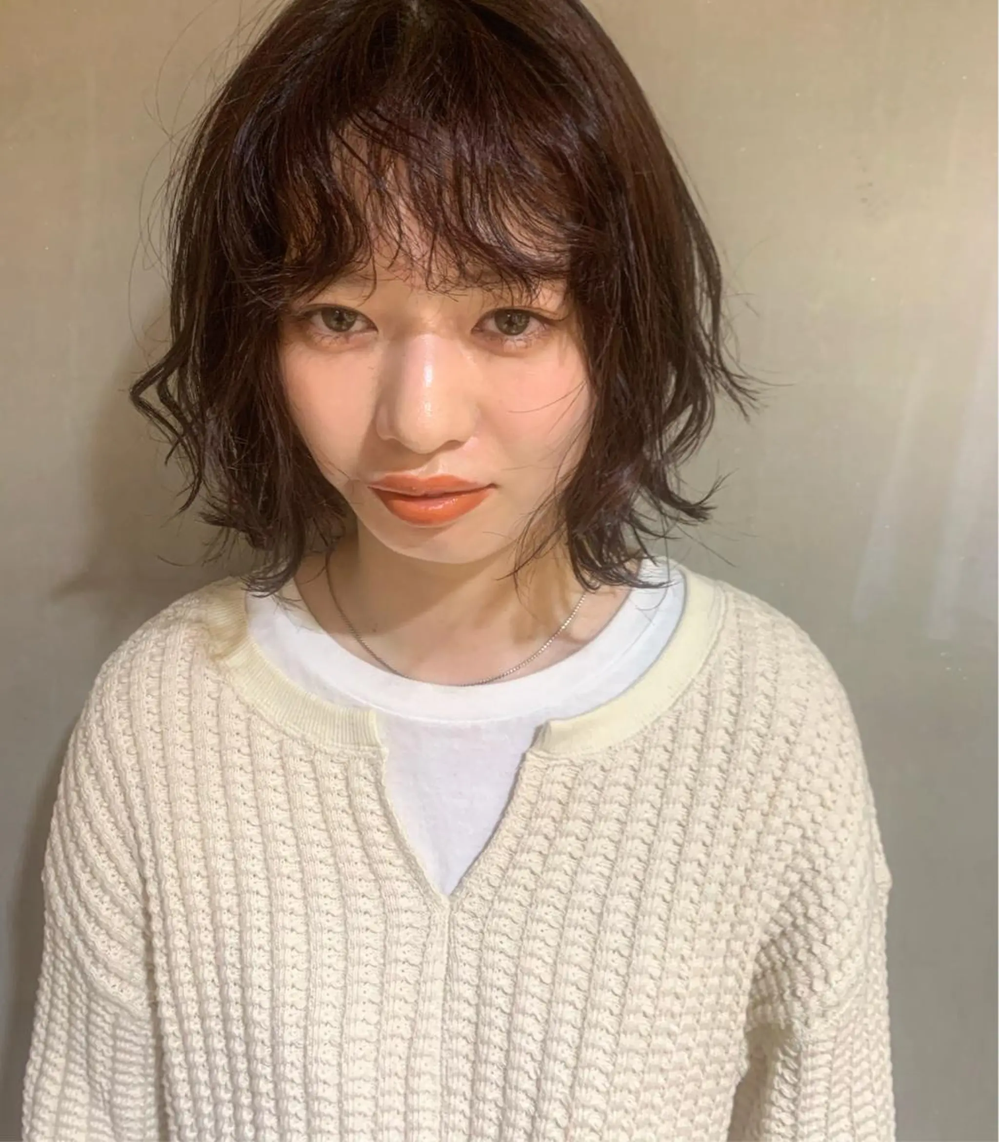 ミディアム カラー ミディアムパーマ SALOWIN梅田茶屋町店所属・ウルフレイヤーカット /チヒロのヘアスタイル