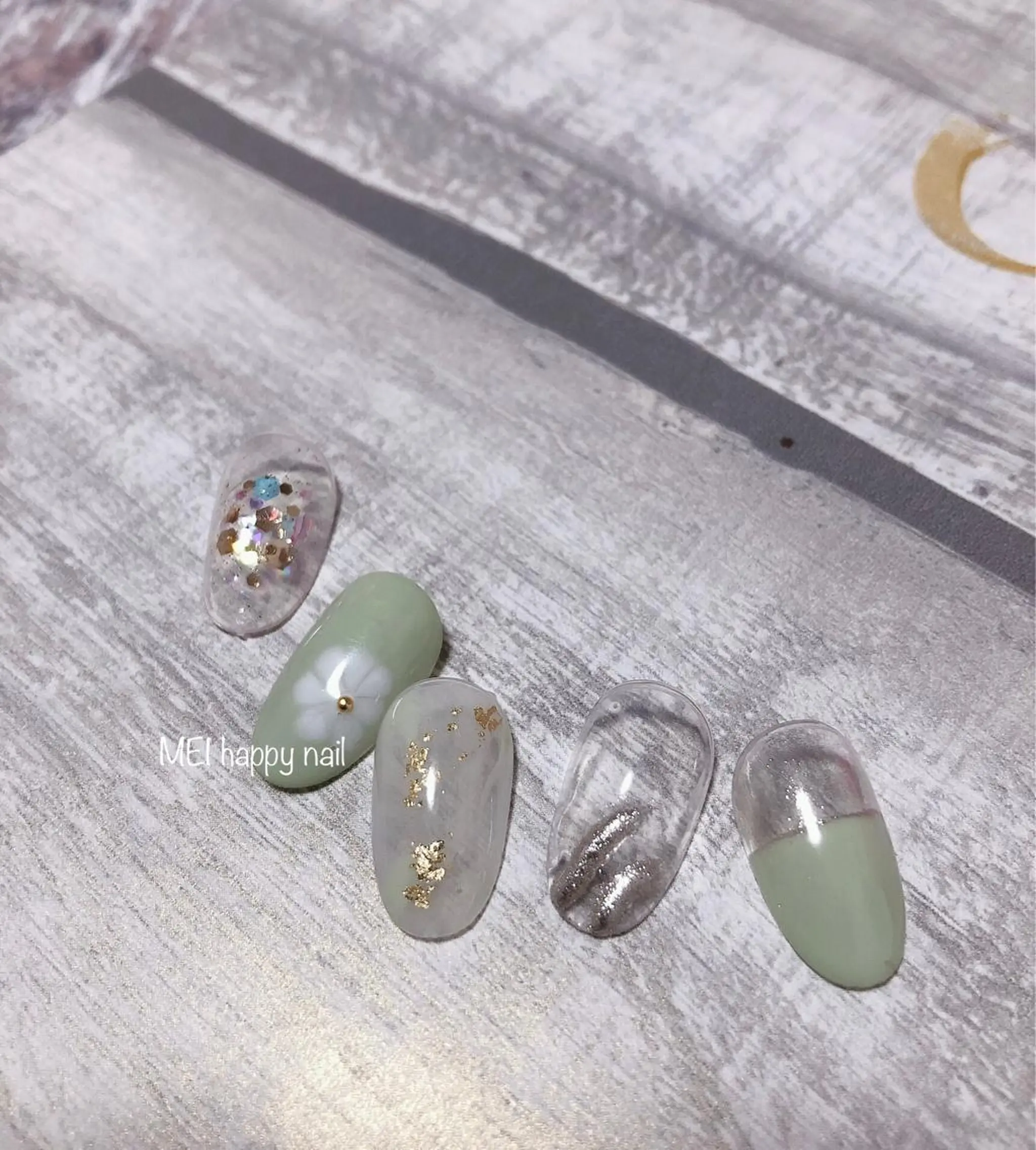 ネイル ハンドネイル 北浦和 自爪育成ケアのネイルデザイン