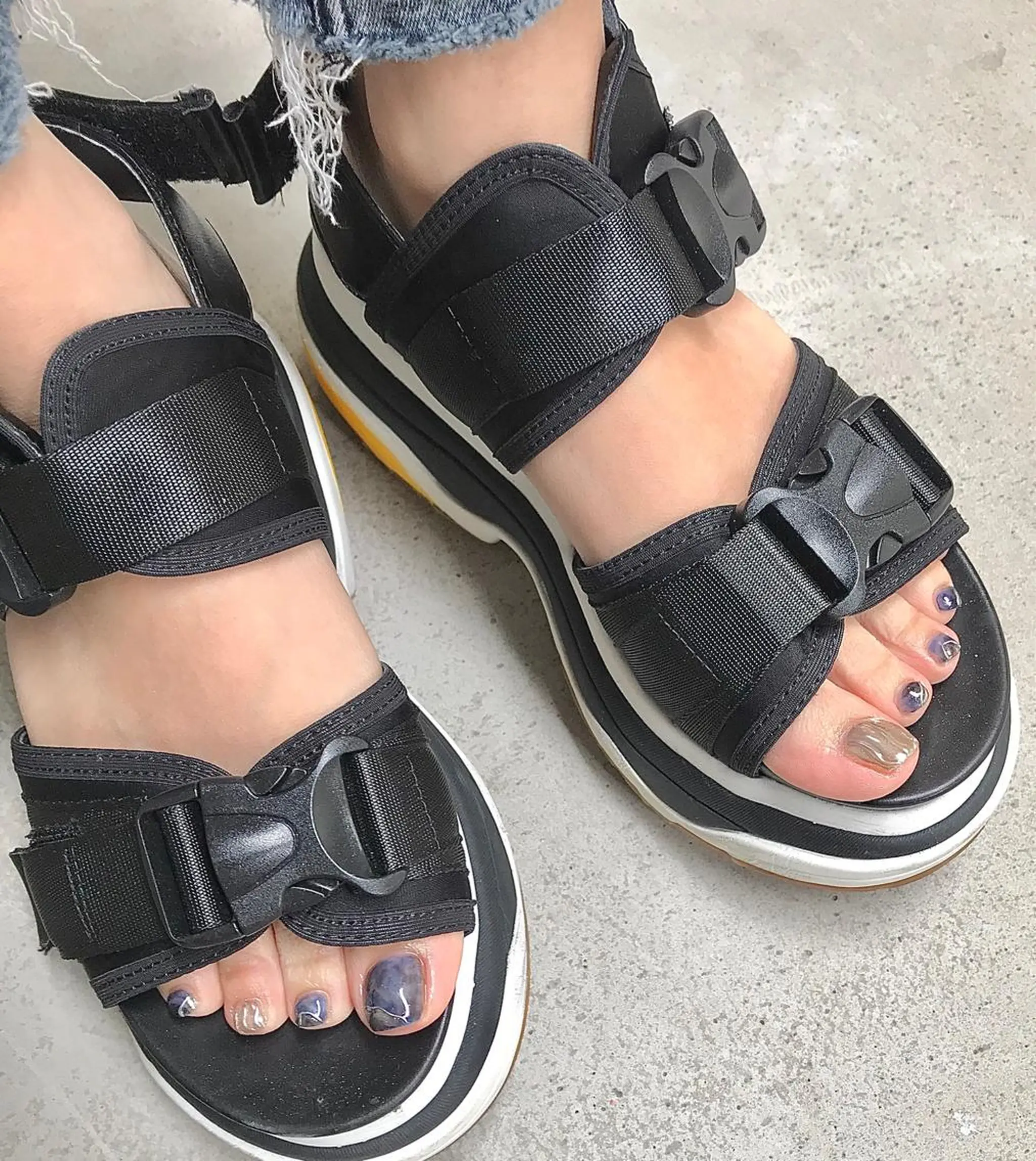 ショート カラー パーマ ヘアアレンジ メンズ キッズ ネイル マツエク・マツパ ネイビーカラー クリアネイル ミラーネイル ネイビー nail&eye Aoのマツエク・マツパデザイン