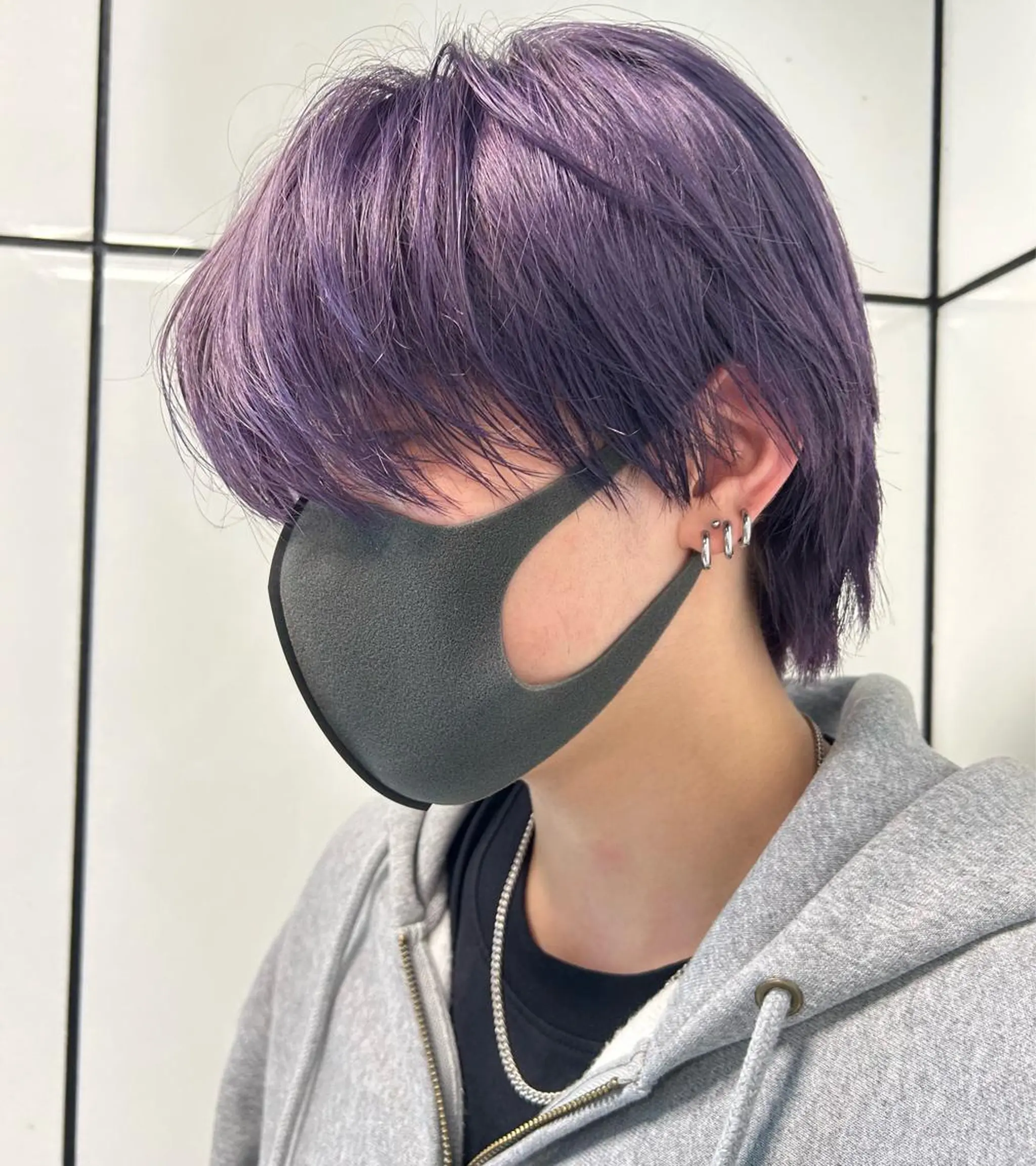 ショート カラー メンズ メンズハイトーン 学生（メンズ向け） ハイトーンカラー ラベンダーカラー 学生 🦋sana🦋 似合わせカット✁のヘアスタイル