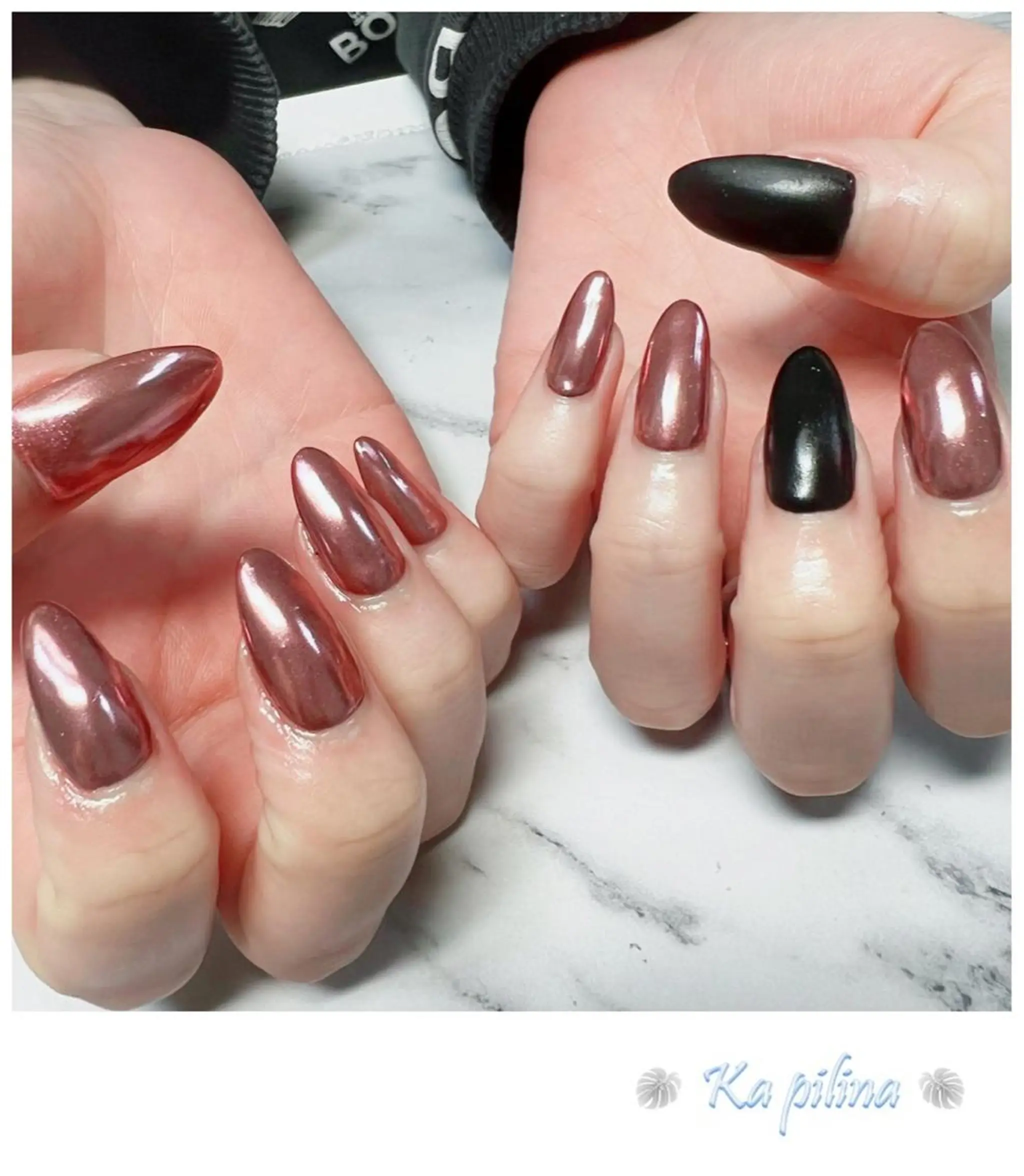 ネイル マットネイル ミラーネイル ピンク Nail salon Ka pilinaのネイルデザイン