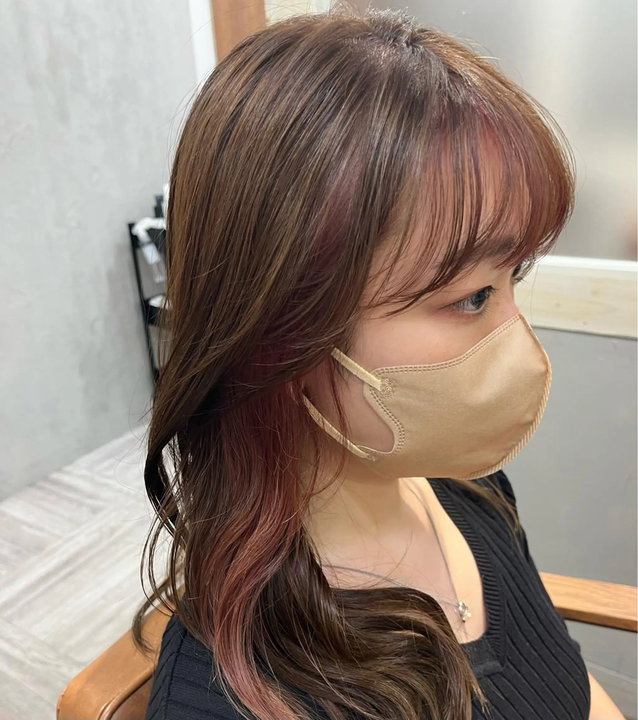 ロング カラー ミストバング  フェイスフレーミング ピンクカラー 🫧tomoka 透明感カラー🫧のヘアスタイル