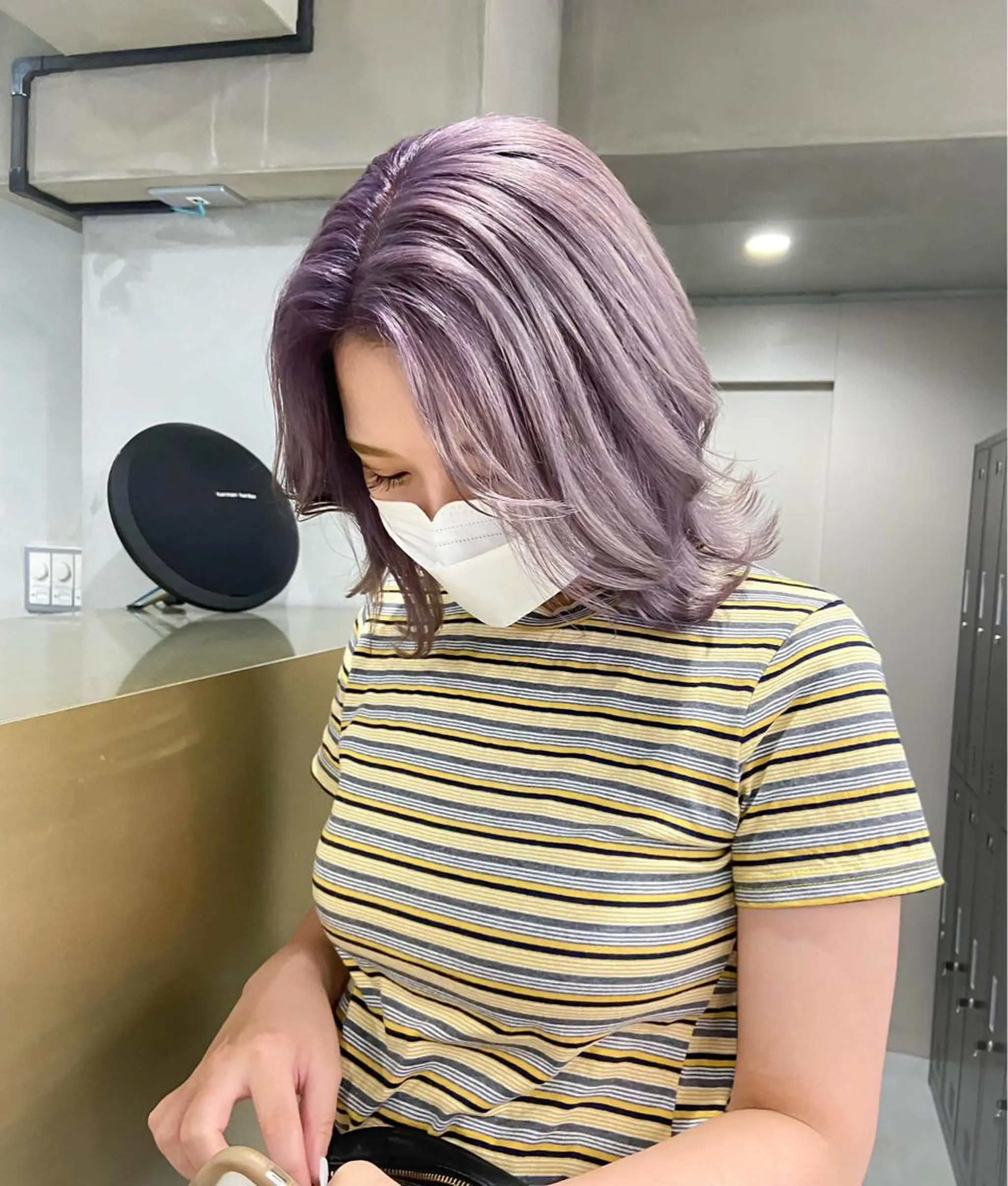 ミディアム カラー ブリーチ ラベンダーカラー ヘアカラー yuna/ボブカット /ハイトーンカラーのヘアスタイル