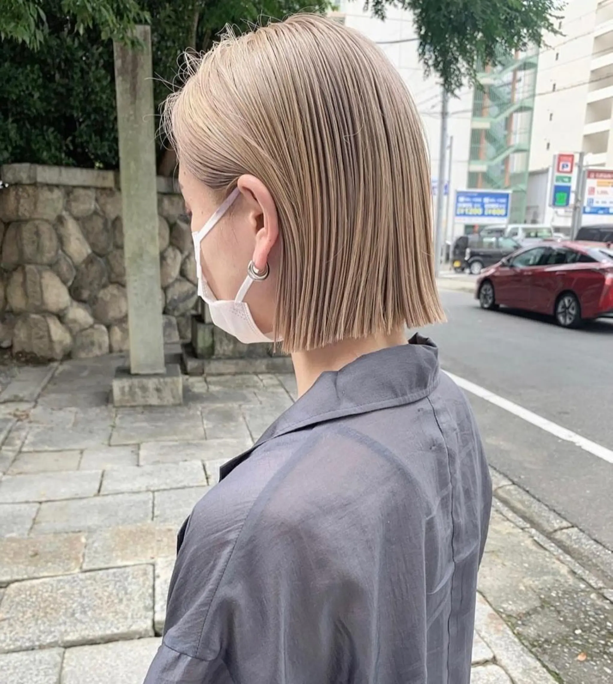 ミディアム ボブ ボブ/ハイトーン YUIのヘアスタイル