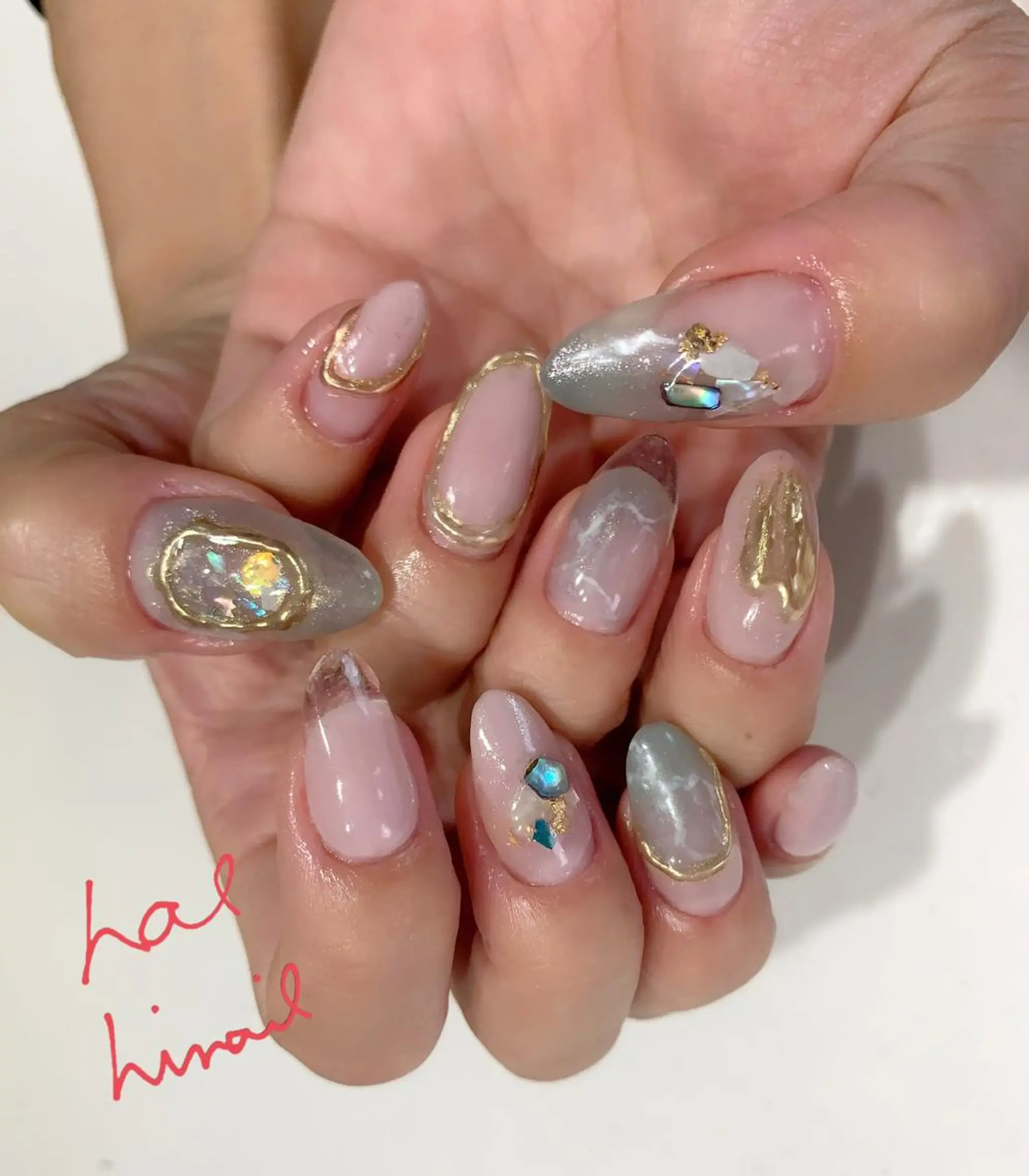 ネイル クリアネイル フレンチネイル ミラーネイル ニュアンスネイル はるひな ねいるのネイルデザイン