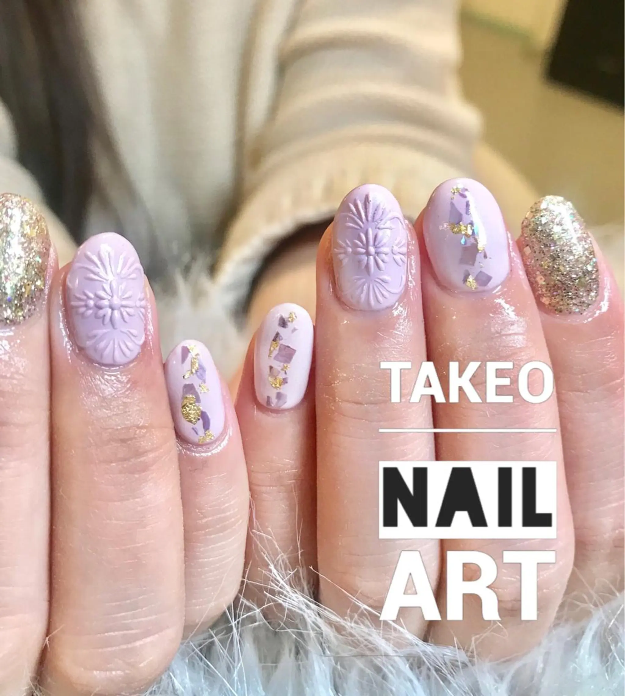 ミディアム ネイル アートネイル ピンク nail&eye Aoのマツエク・マツパデザイン