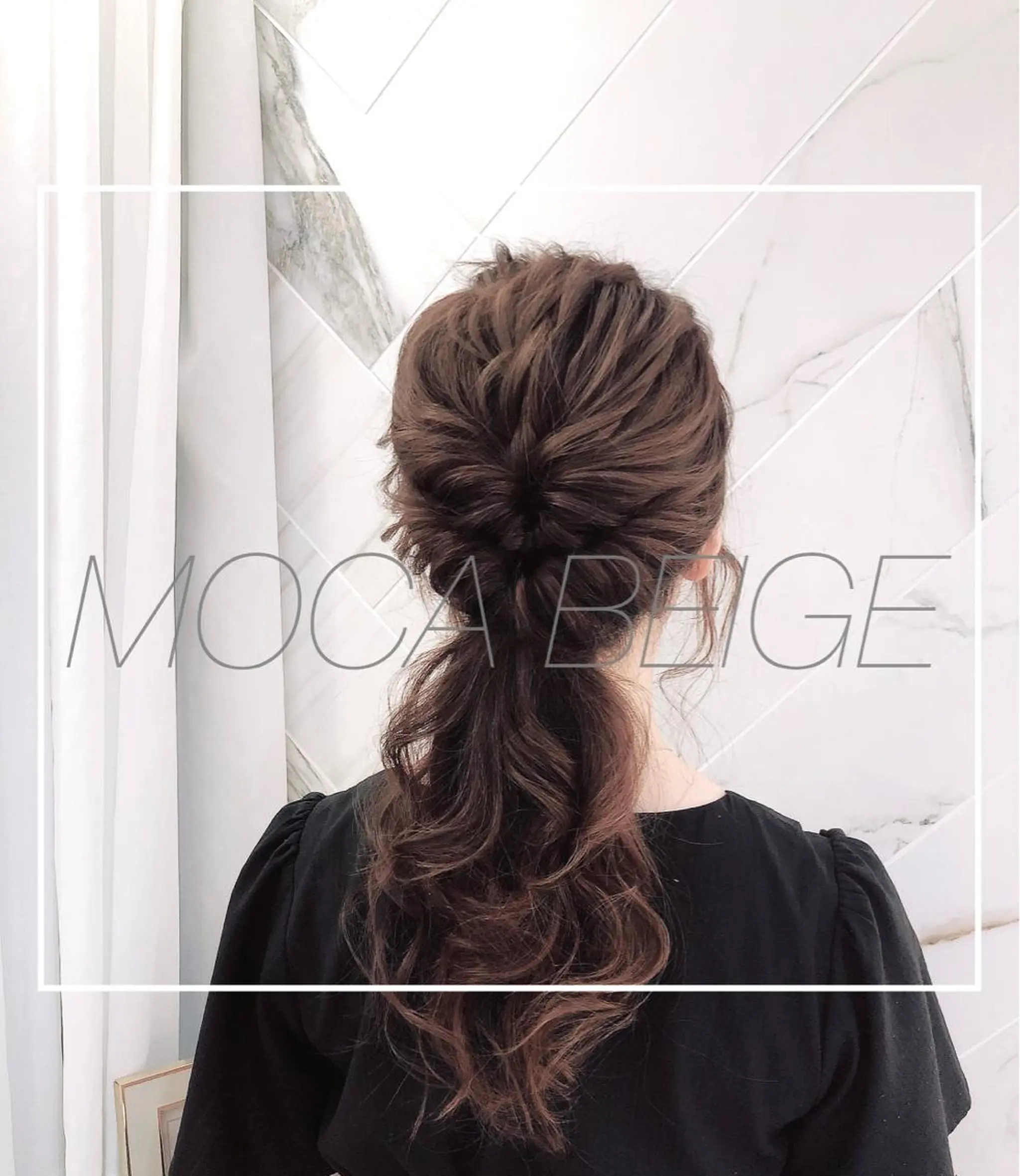 セミロング カラー ヘアアレンジ ポニーテール アッシュ 透明感カラー オレンジ 髪質改善 ✨似合うのその先へ✨ 田中延和のヘアスタイル