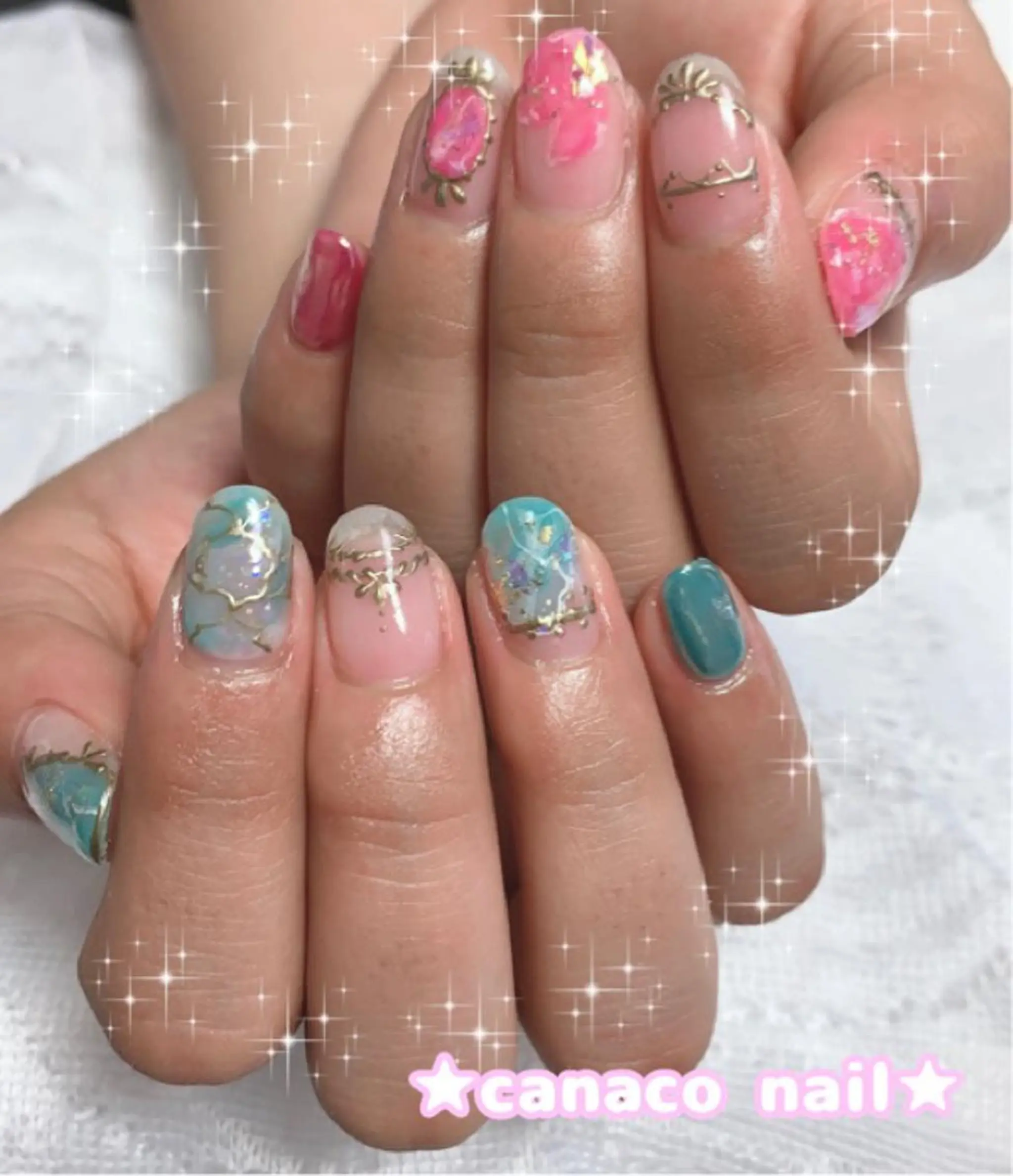 ネイル アートネイル クリアネイル ジェルネイル パラジェル ストーンネイル ハンドネイル ハンドケア Felice所属・ベテランネイル cnc  nailのネイルデザイン