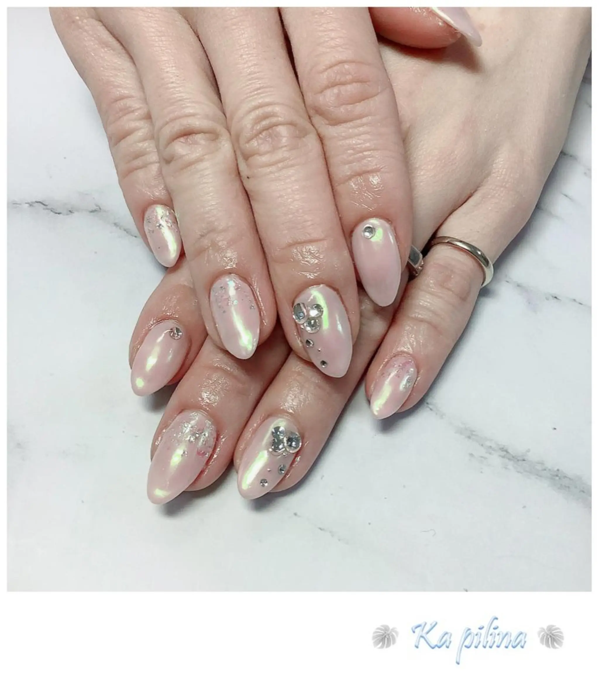 ネイル オーロラネイル ピンク Nail salon Ka pilinaのネイルデザイン