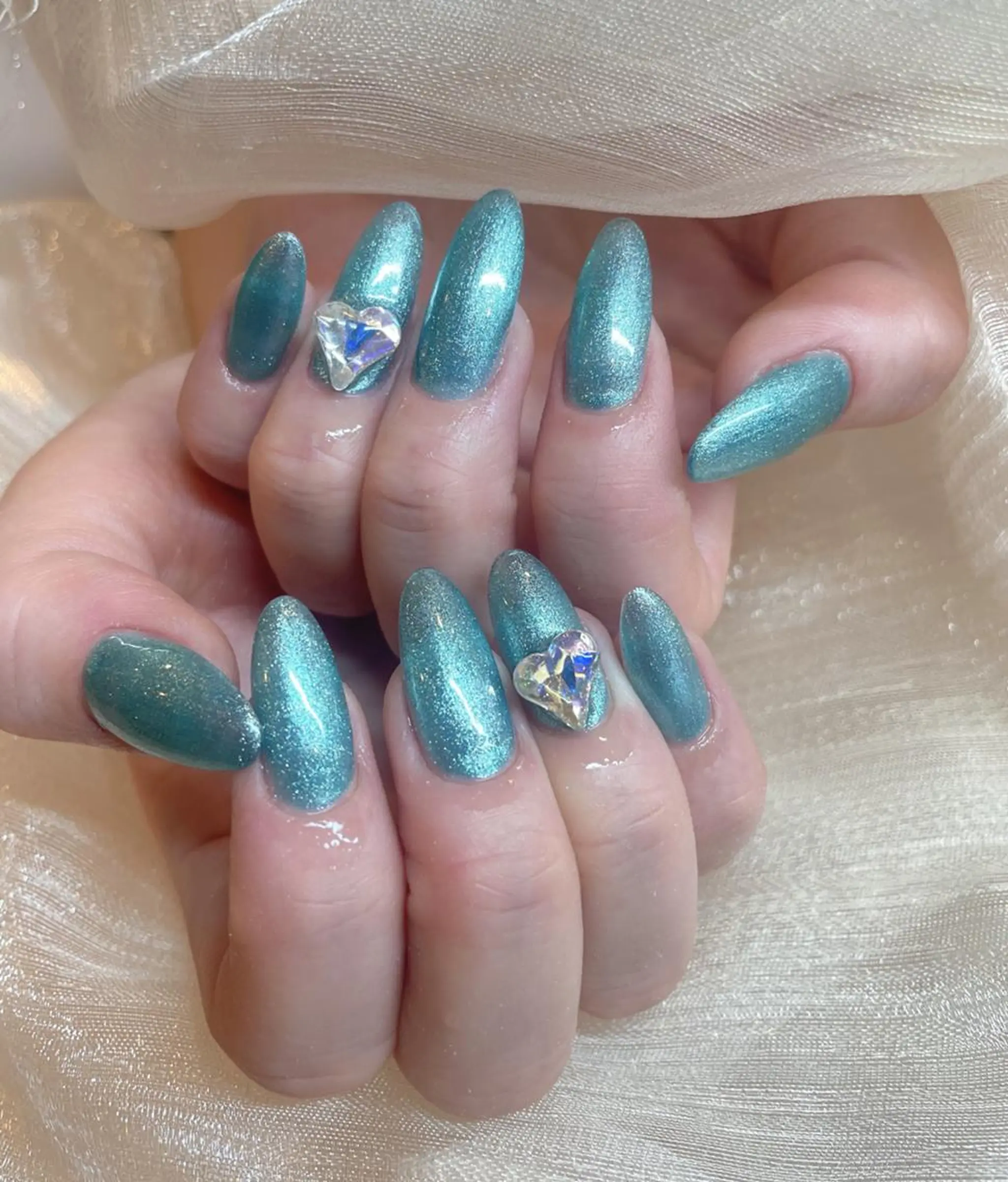ネイル アートネイル 韓国ネイル 水色 ロングネイル スカルプネイル ハンドネイル チョチョ 新宿nailのネイルデザイン