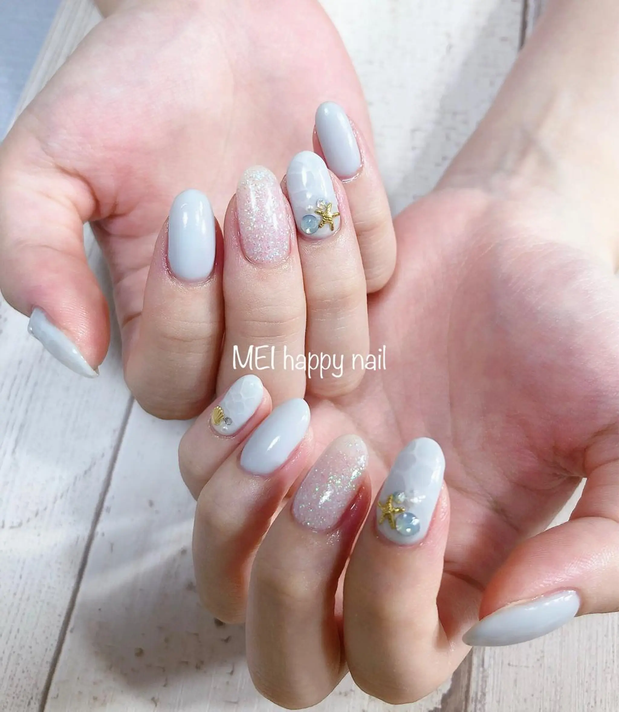 ネイル 北浦和 自爪育成ケアのネイルデザイン