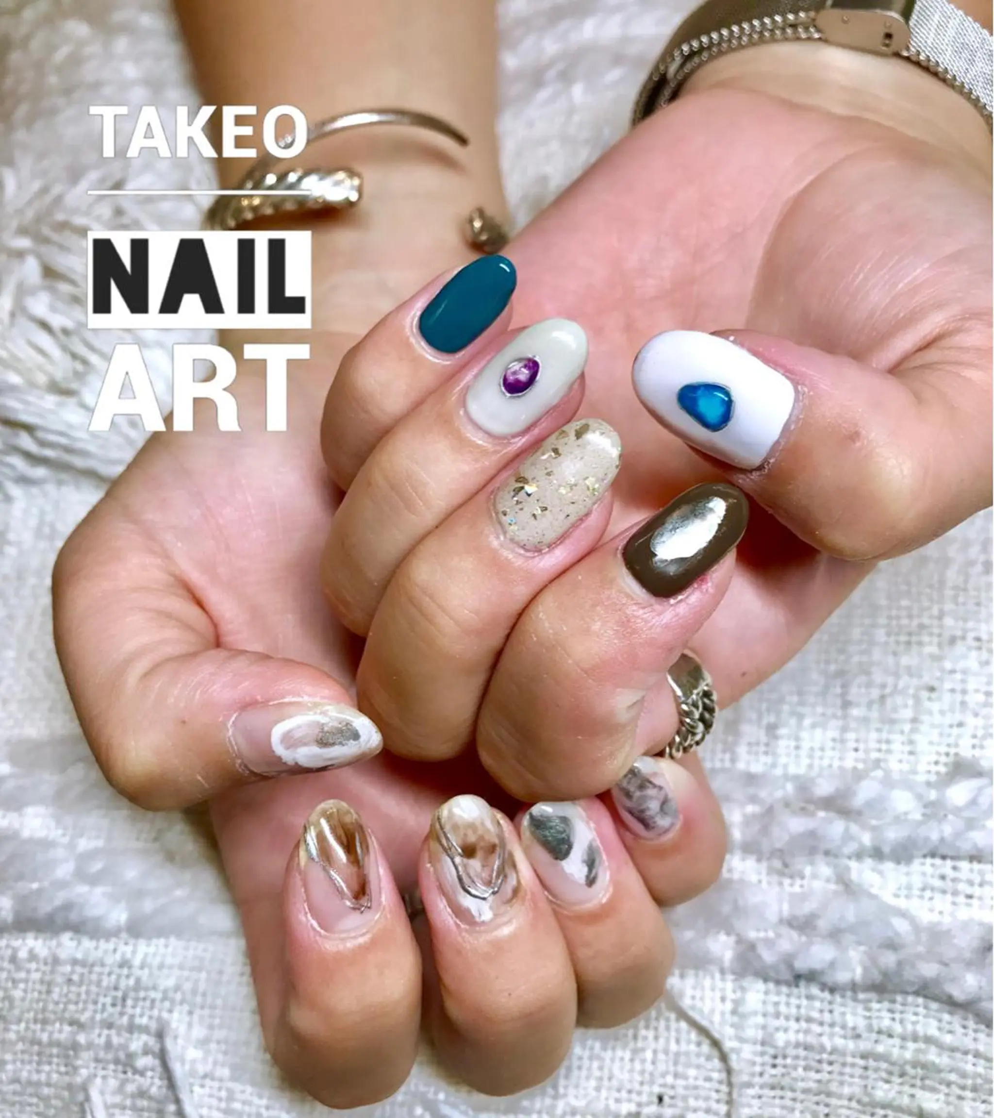 ミディアム ネイル マツエク・マツパ カラーマツエク ブラウン nail&eye Aoのマツエク・マツパデザイン