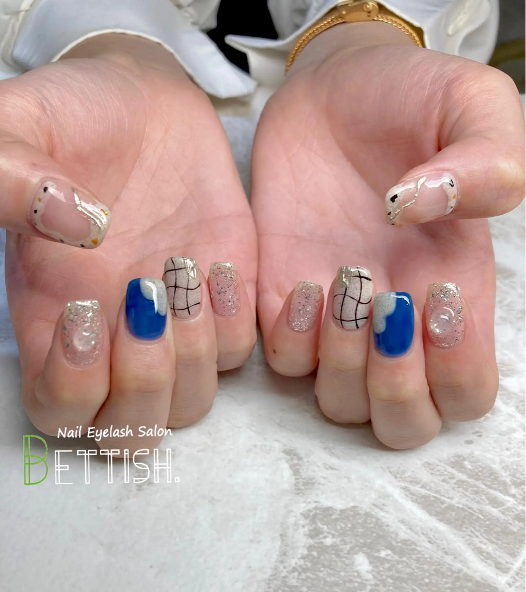 ネイル ブルー クリアネイル ハンドネイル BETTISH. KUMIKO☺︎︎のネイルデザイン