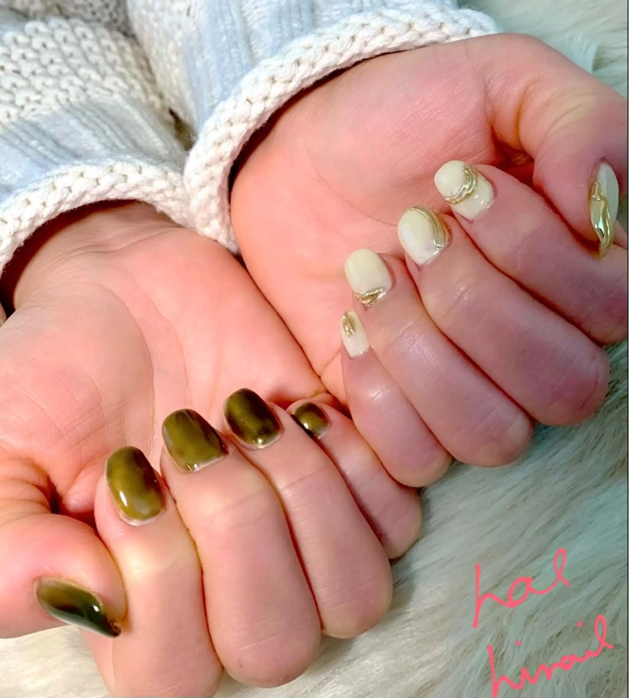 ネイル ミラーネイル ニュアンスネイル はるひな ねいるのネイルデザイン