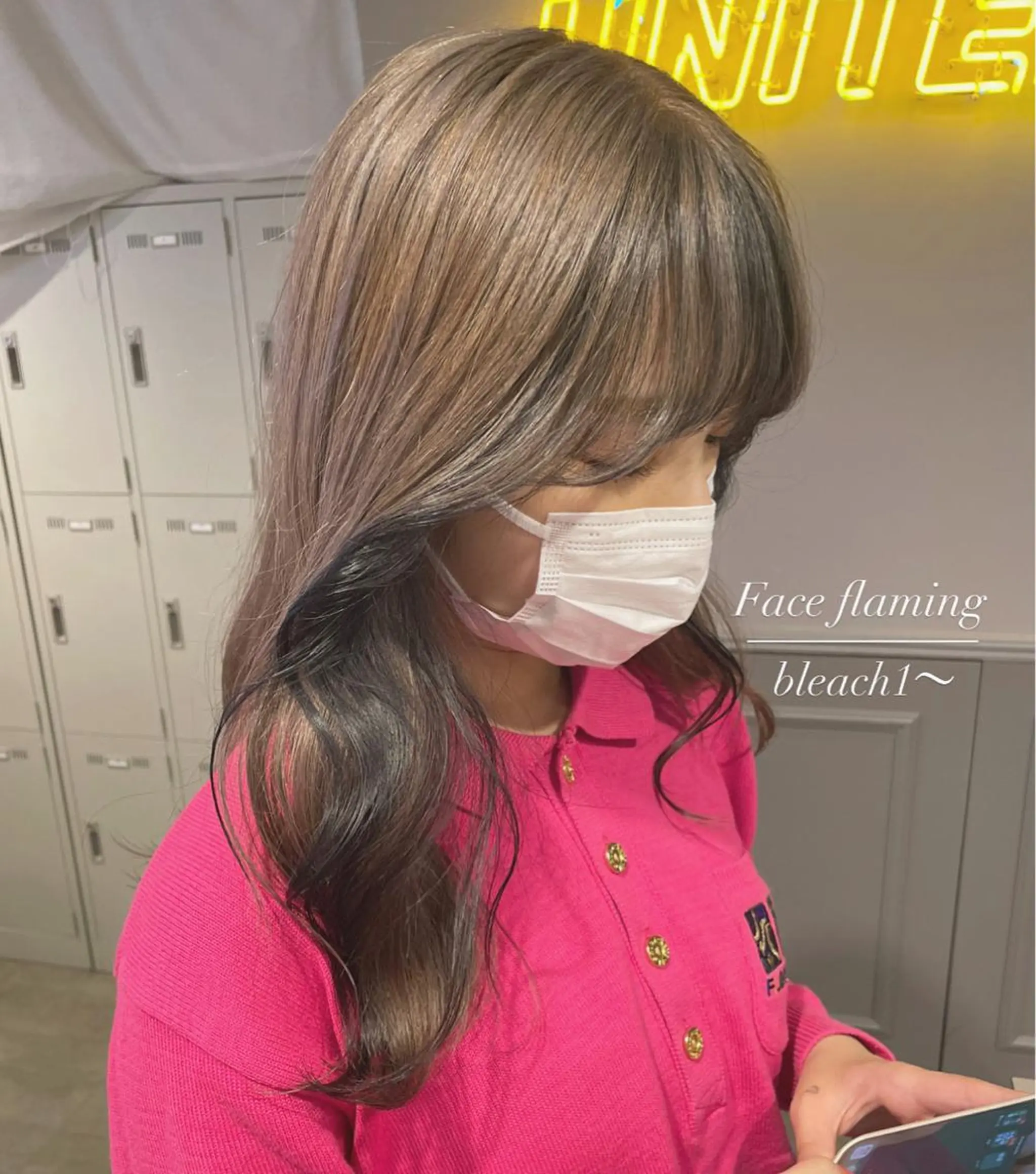 セミロング カラー ミストバング  フェイスフレーミング 顔周りカット 表参道ハッシュカット レイヤー/リノンのヘアスタイル