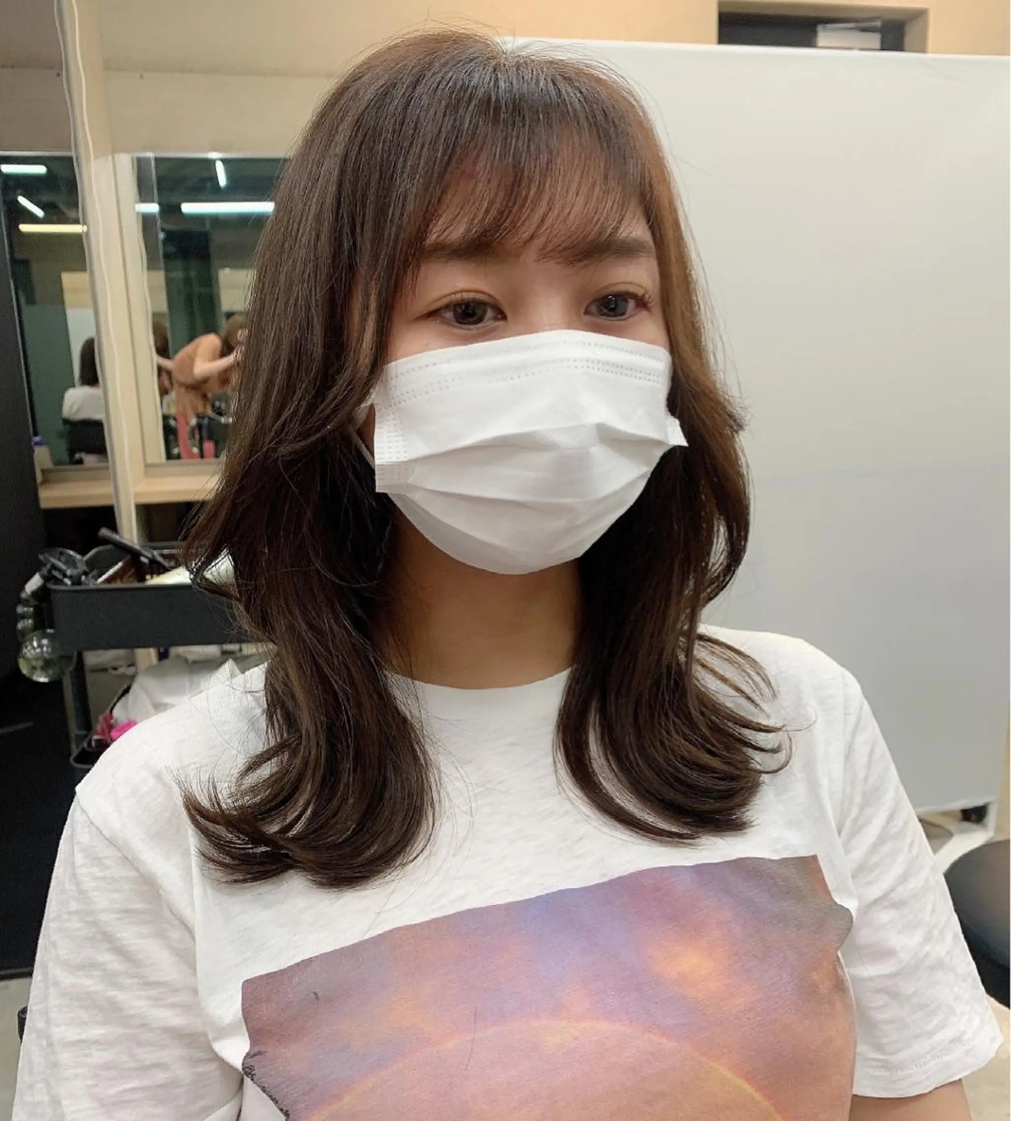 ミディアム カラー カット ヘアカラー トリートメント ヘッドスパ 透明感/オリーブ/ グレージュ/YUKAのヘアスタイル