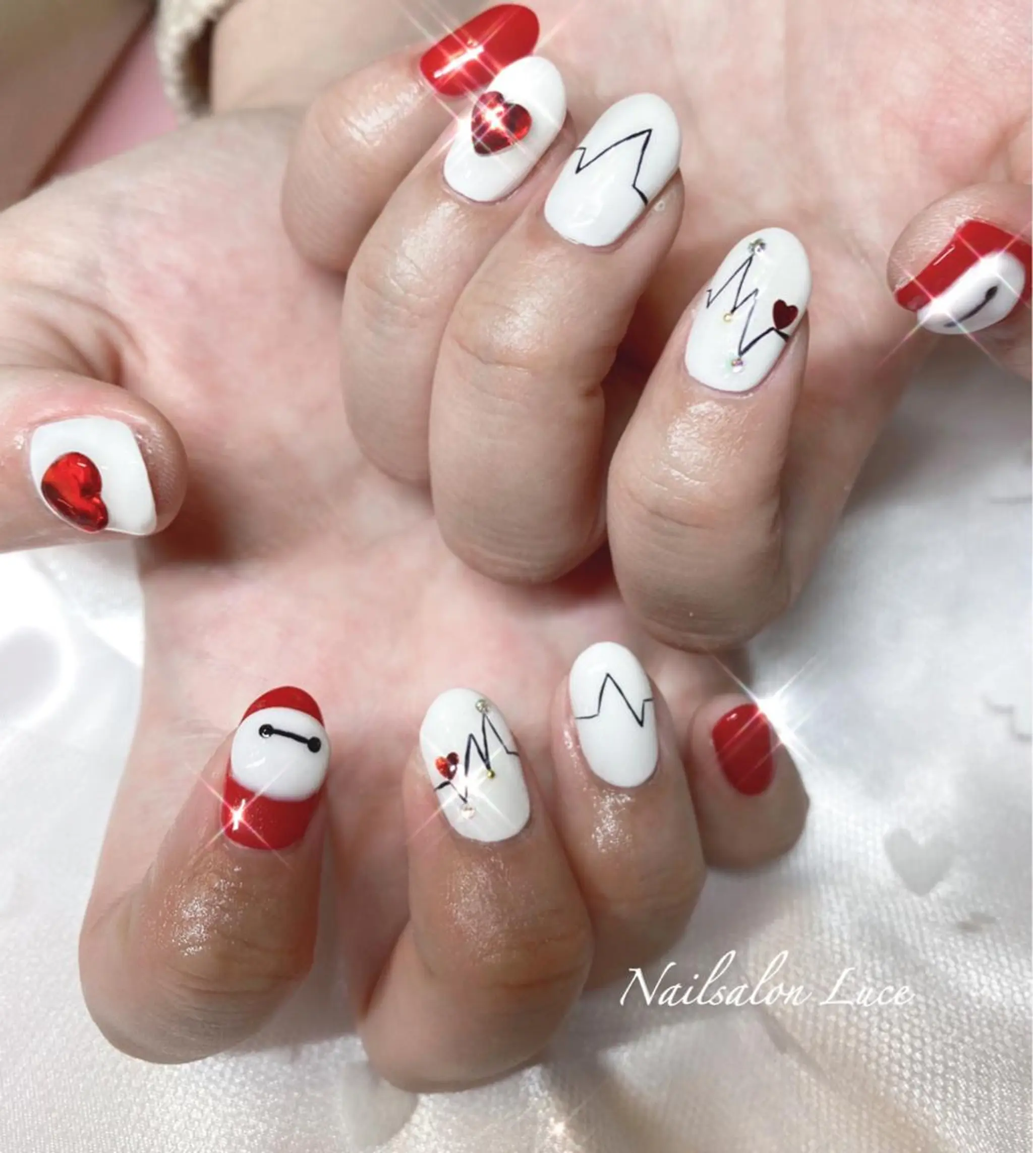 ネイル ジェルネイル ハート ワンカラーネイル ネイル& 脱毛サロン　Lのマツエク・マツパデザイン