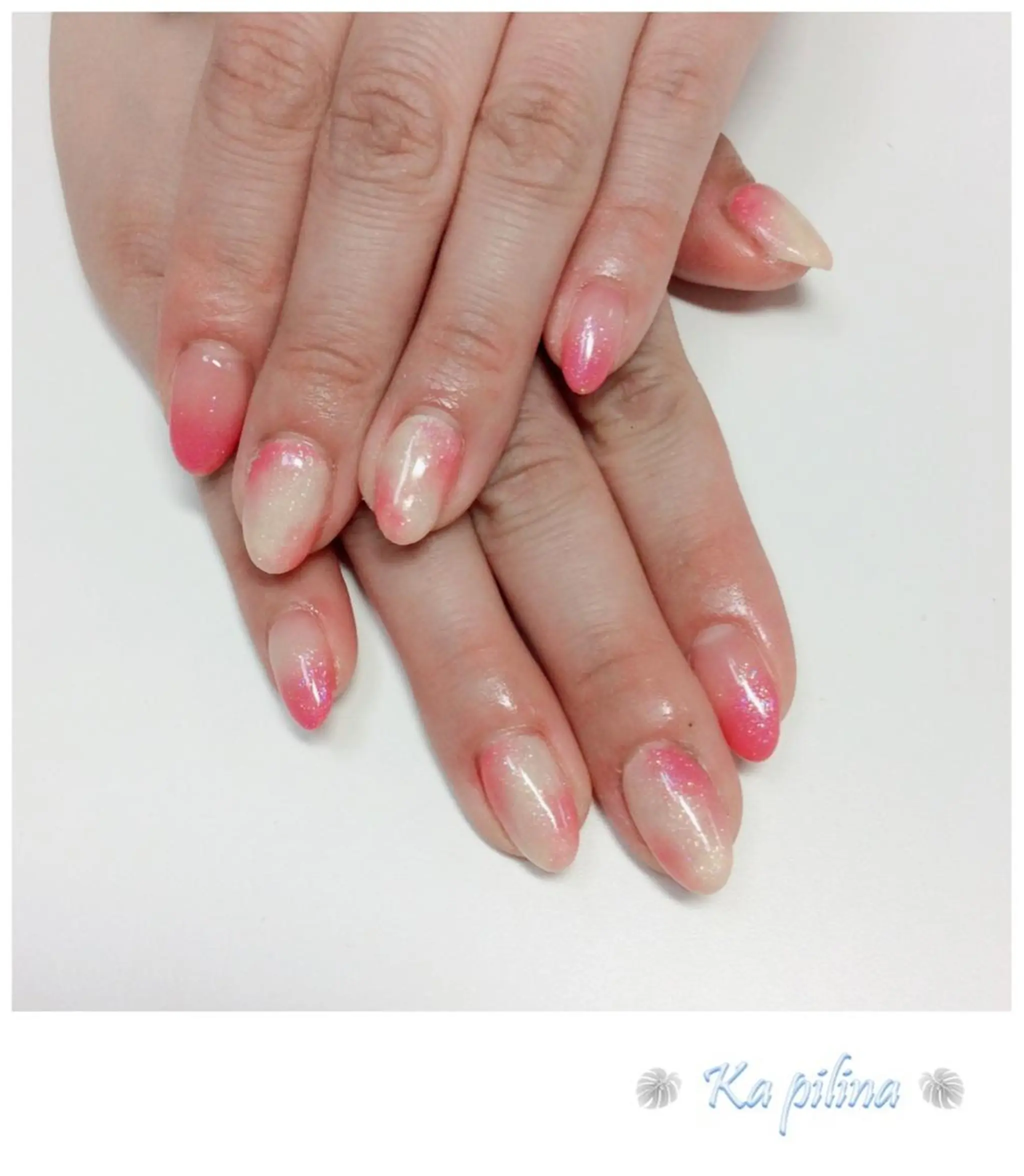 ネイル ニュアンスネイル ピンク 黄色 Nail salon Ka pilinaのネイルデザイン