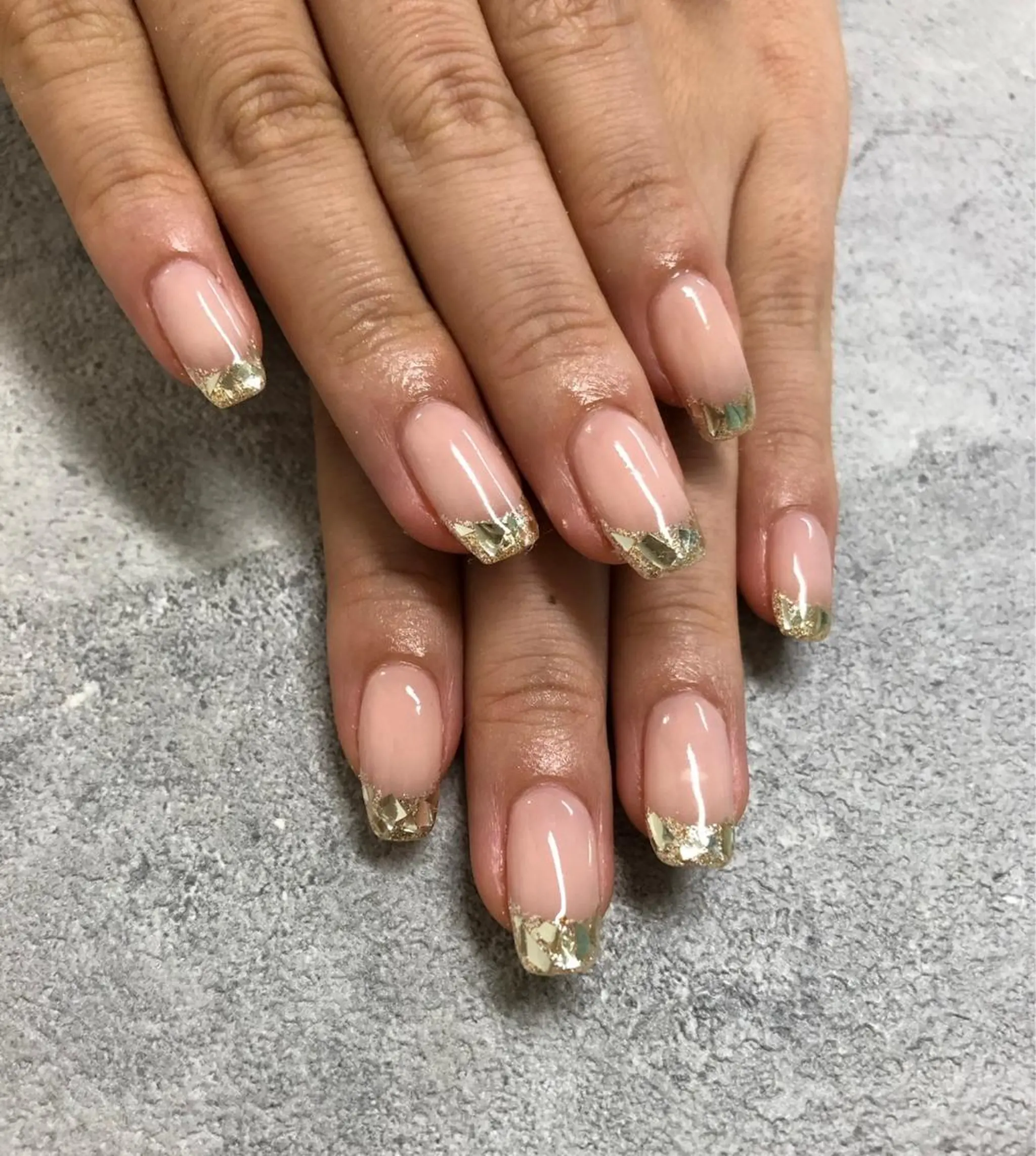 ネイル フレンチネイル ガラスフレンチ nail salon CIELのネイルデザイン