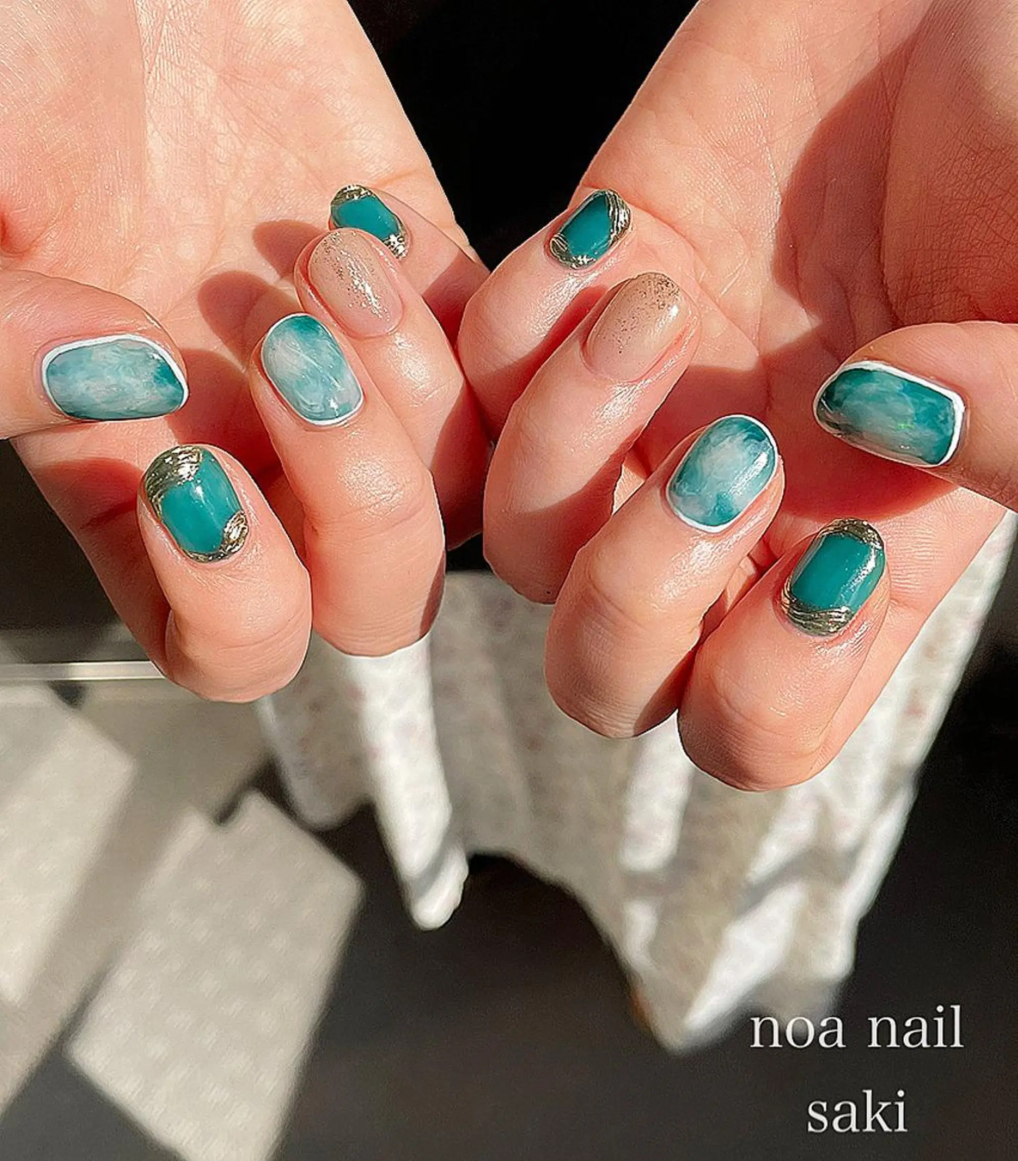 ネイル アートネイル オーロラネイル ジェルネイル 氷ネイル・うるうるネイル 韓国ネイル nailsalon noa所属・nailsalon noaのネイルデザイン