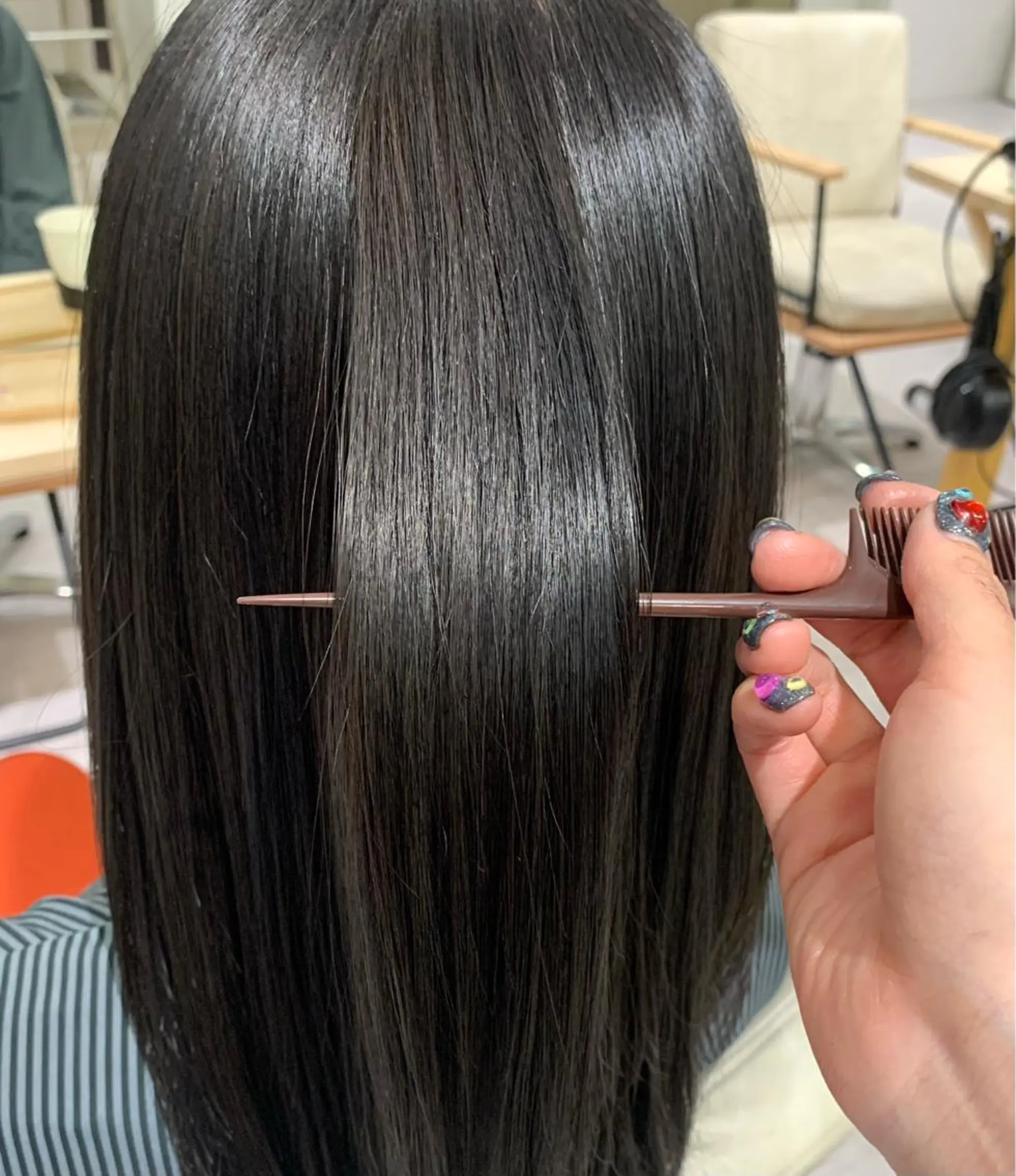 ロング カット 縮毛矯正 トリートメント ツヤカラー🤍 ARISAのヘアスタイル