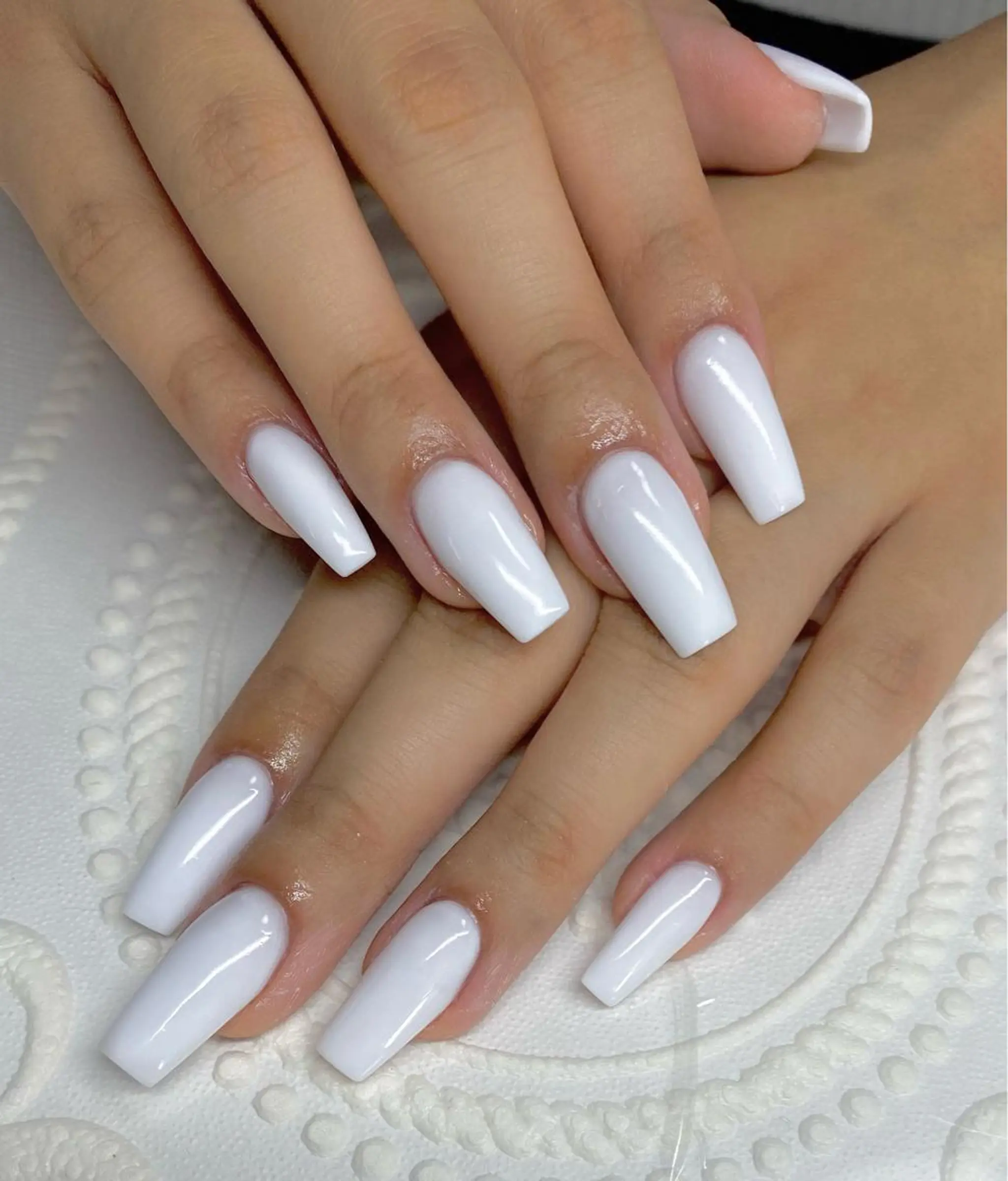 ロング ネイル ホワイト ハンドネイル lune nail_2017のその他イメージ