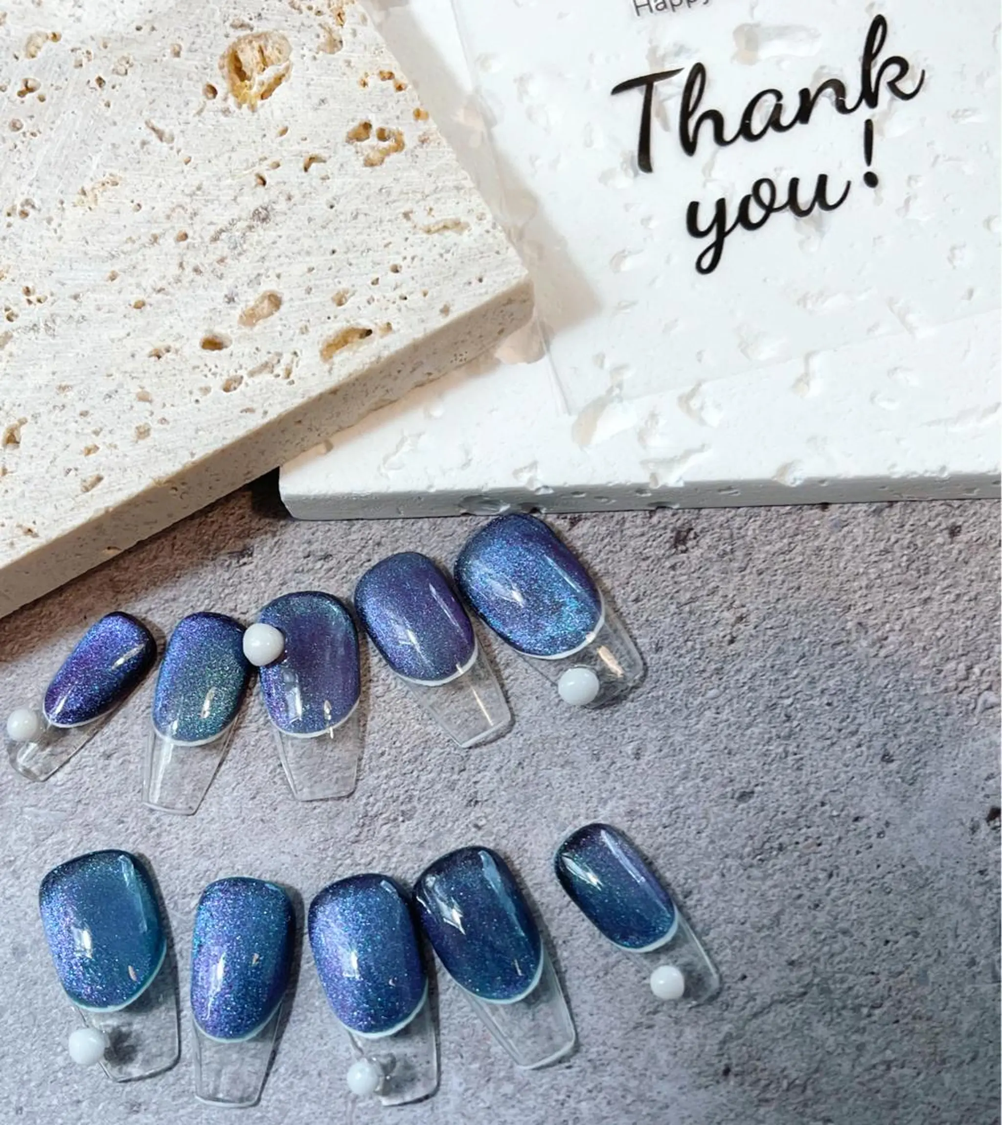 ネイル クリアネイル フレンチネイル マグネットネイル nailsalon gagaのネイルデザイン