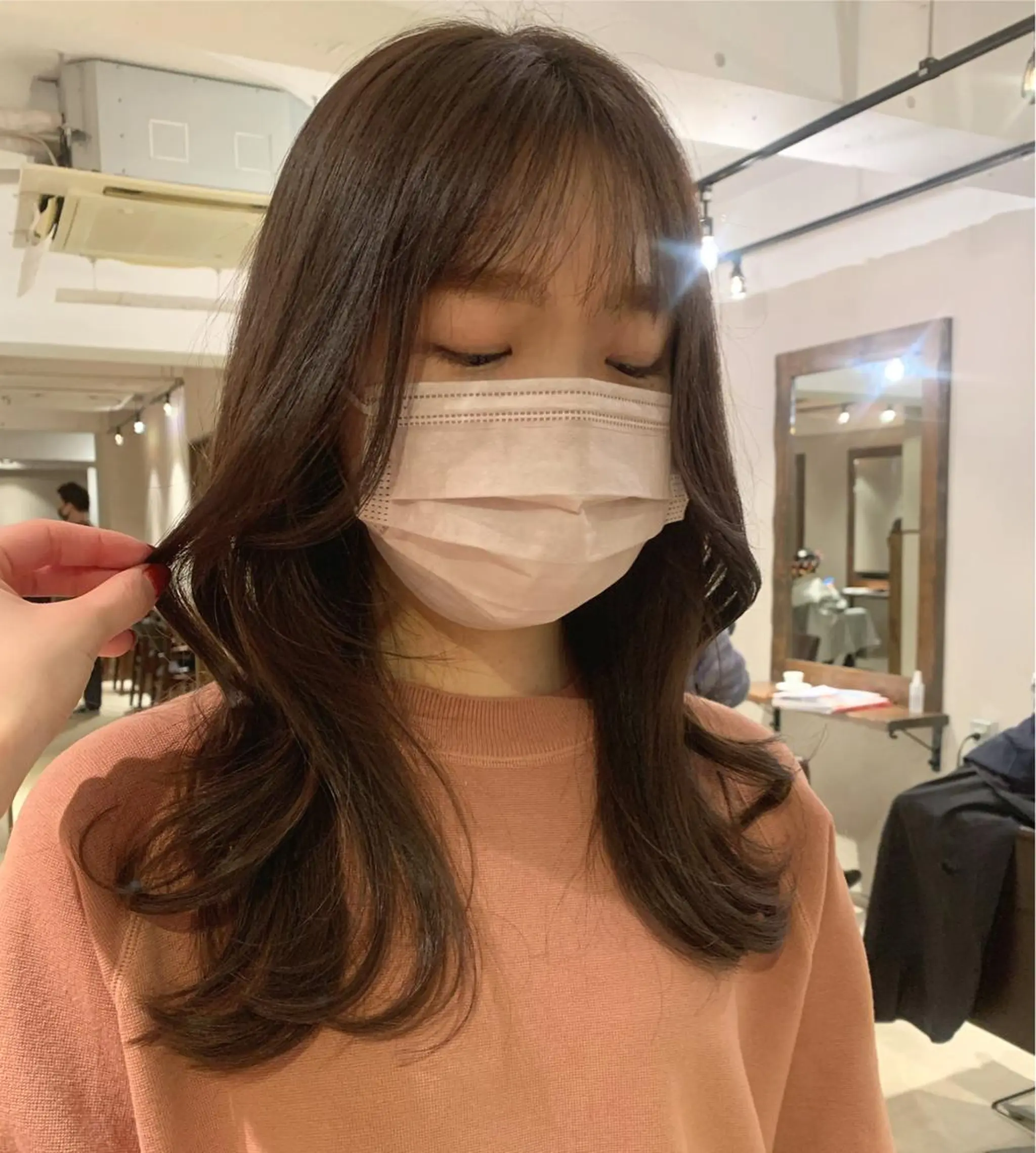 ロング カラー 透明感/オリーブ/ グレージュ/YUKAのヘアスタイル