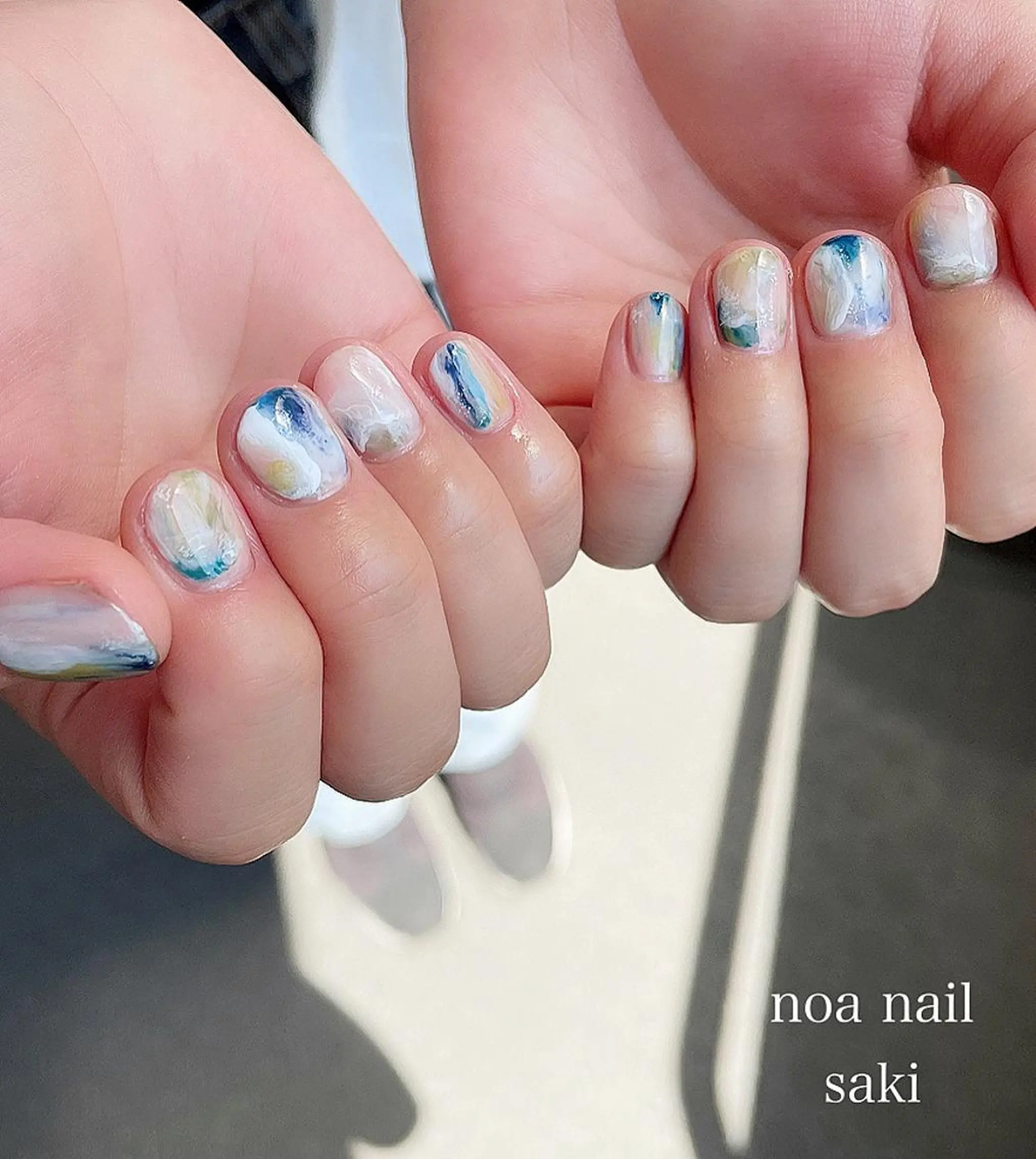 ネイル アートネイル オーロラネイル ジェルネイル 氷ネイル・うるうるネイル ミラーネイル nailsalon noa所属・nailsalon noaのネイルデザイン