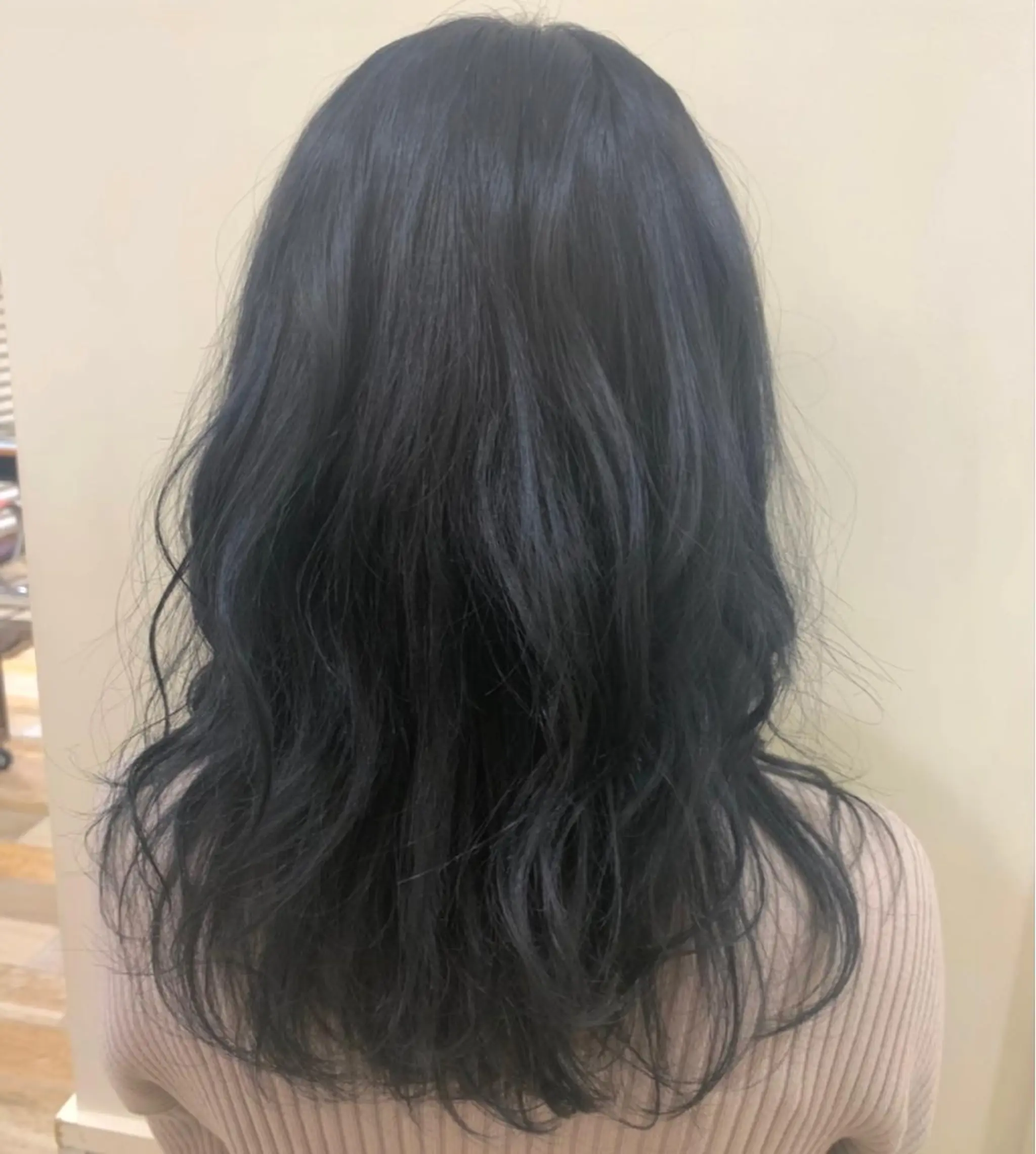 ロング カラー 黒髪 ネイビーカラー カット ヘアカラー ボブ/美髪矯正 /佐藤 奈巳のヘアスタイル