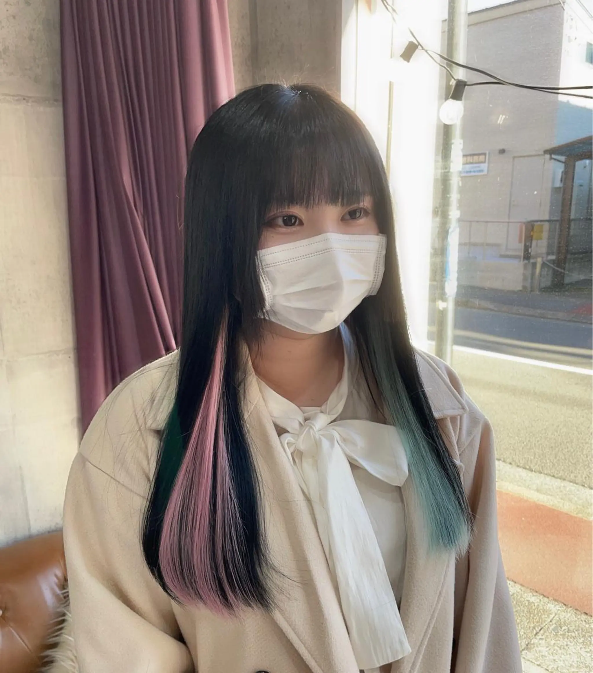 ロング カラー シールエクステ ブルーカラー ダブルカラー ピンクカラー エクステ MIRAC所属・Ryoichi⛓️ 韓国ヘア/ハイトーンのヘアスタイル