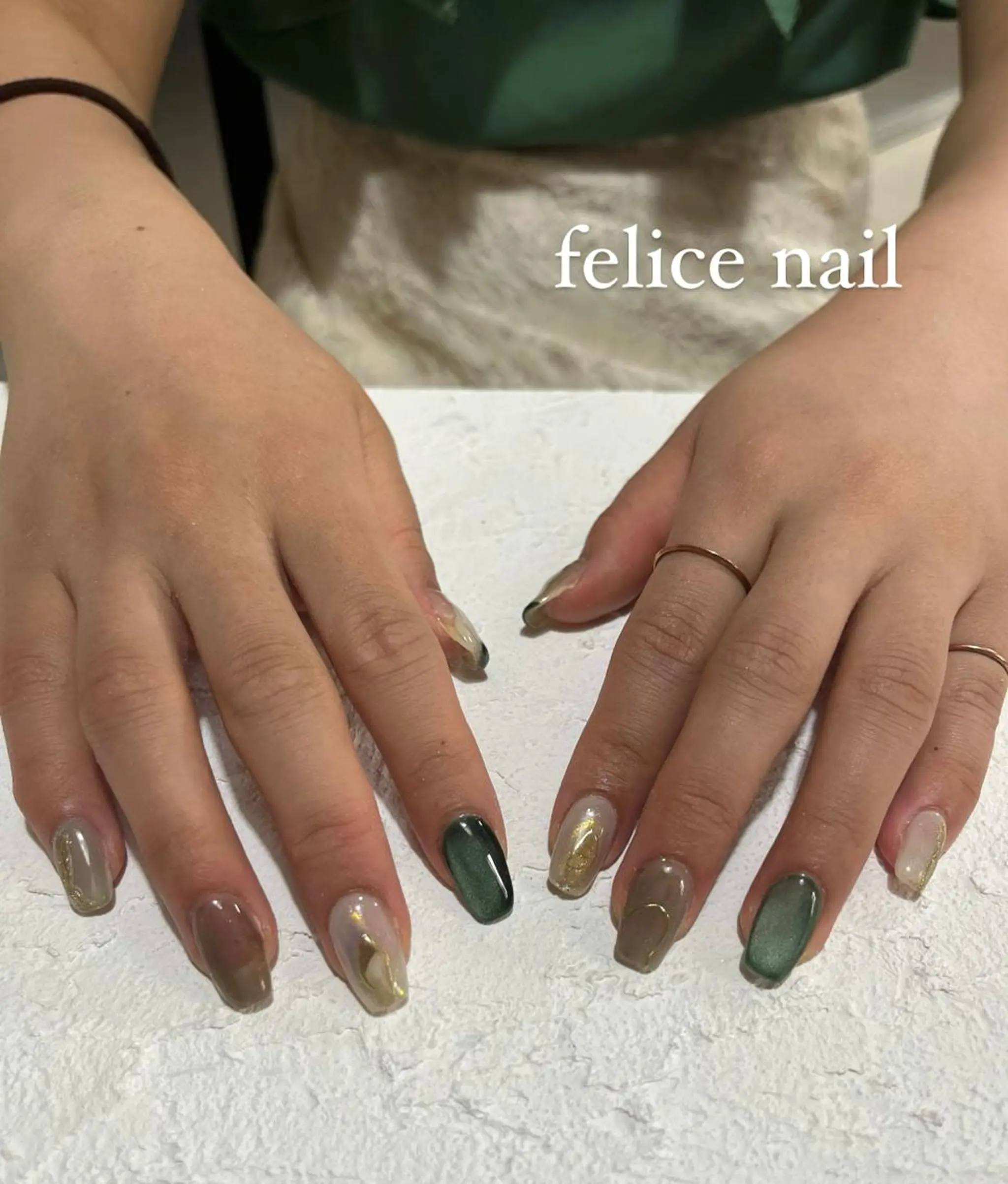 ネイル ジェルネイル マグネットネイル ミラーネイル ニュアンスネイル オフィスネイル felice nailのネイルデザイン