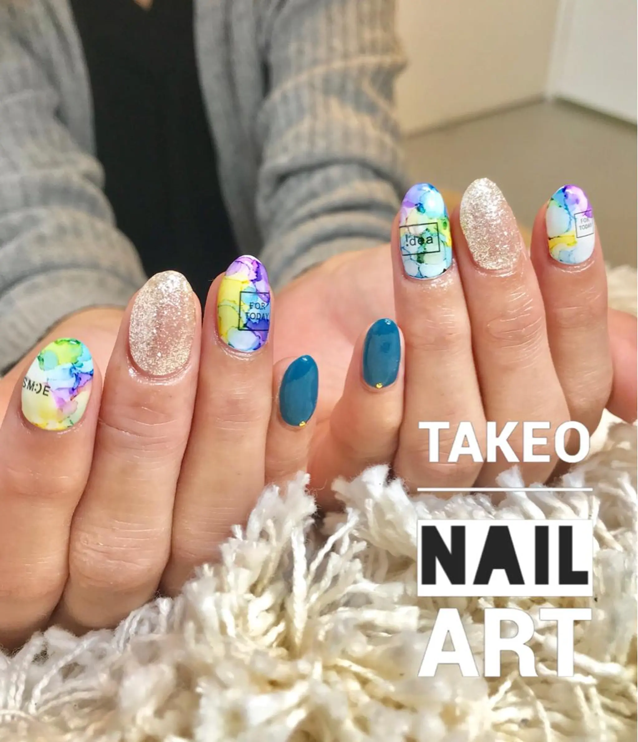 ミディアム ネイル ハンドネイル ハンドケア nail&eye Aoのマツエク・マツパデザイン