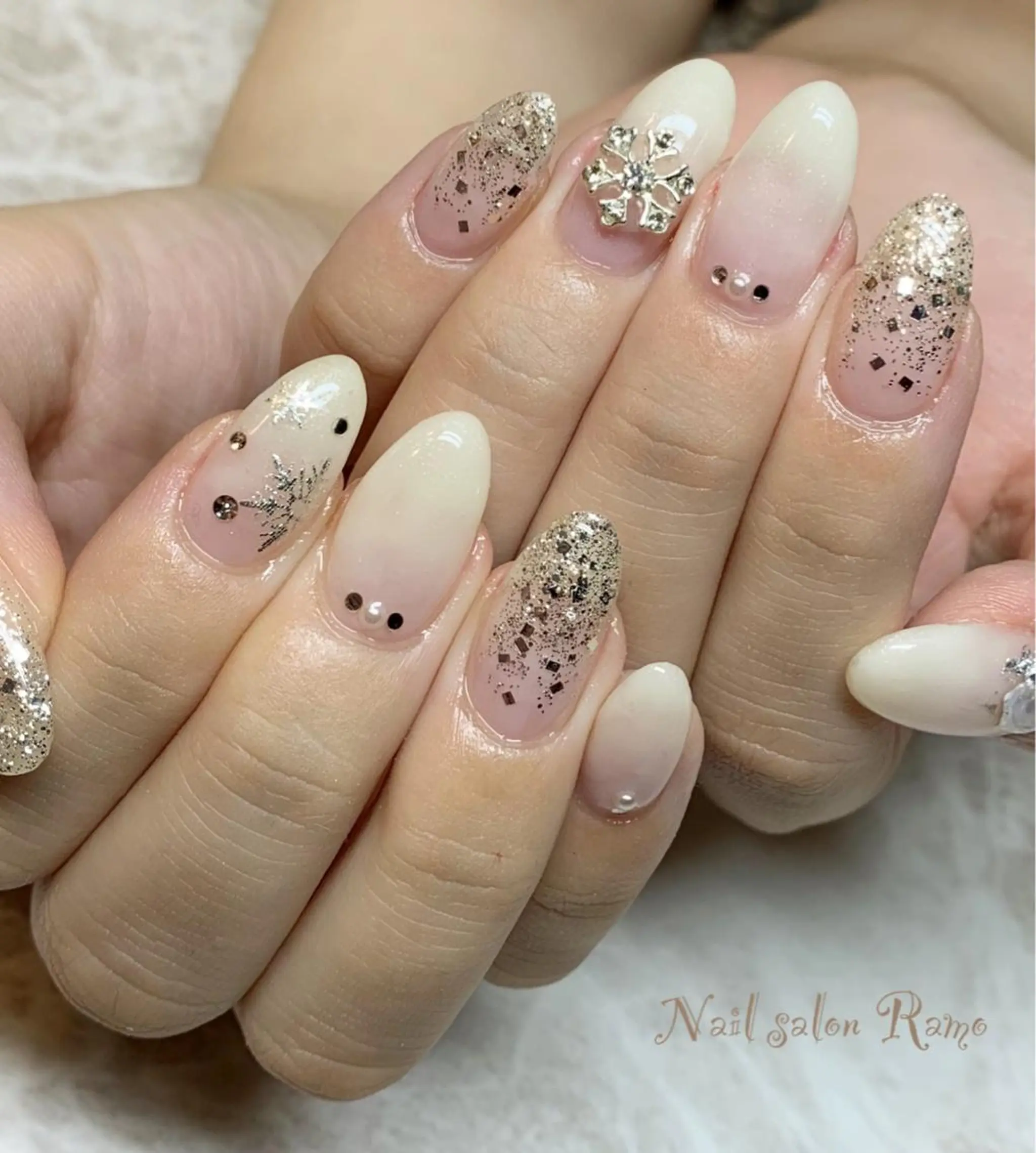 ネイル アートネイル ブルー ジェルネイル パラジェル シンプルネイル Nail salon Ramo所属・松田 祥子のネイルデザイン