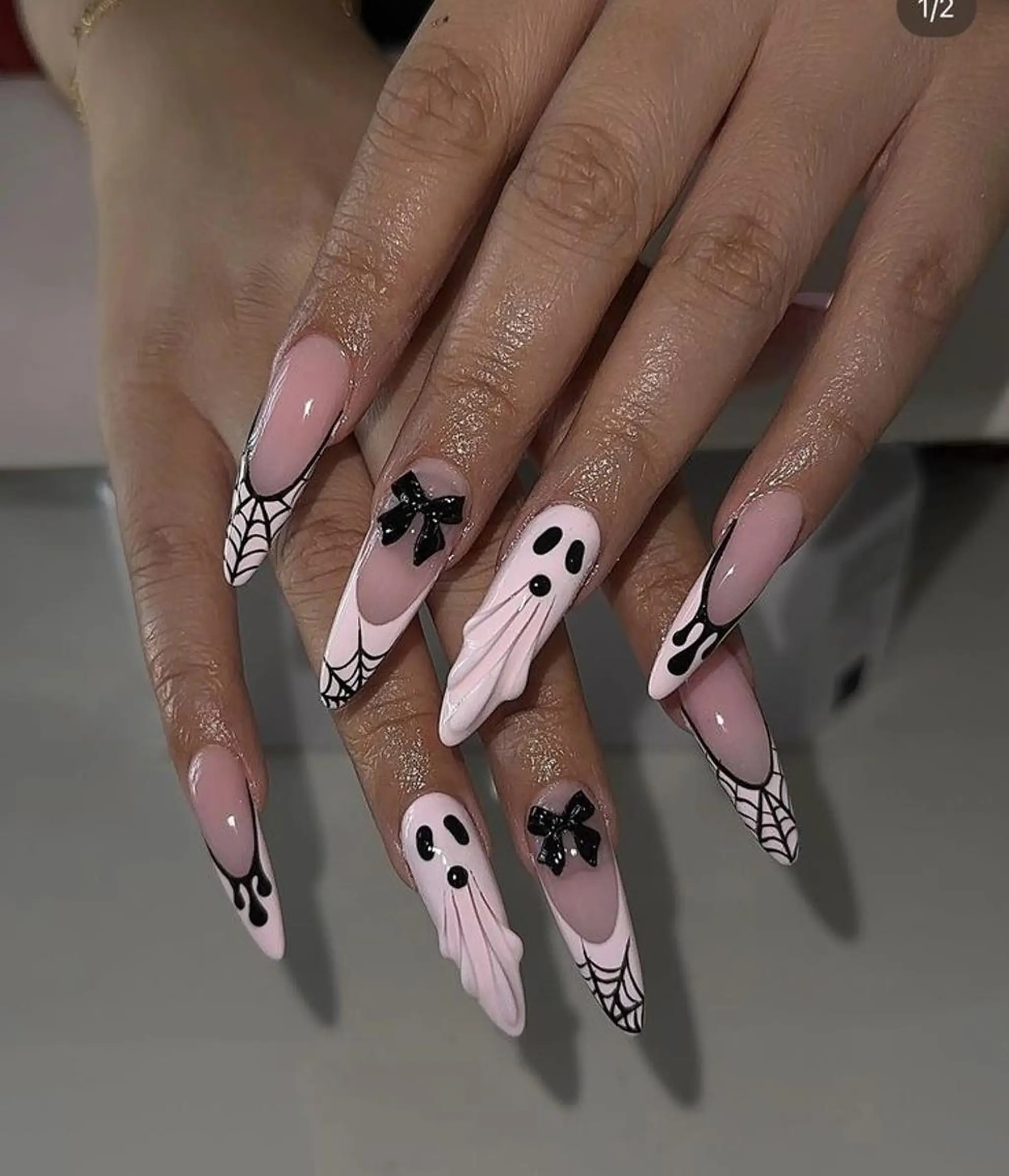 ネイル アニマル柄 ボルドー フレンチネイル ジェルネイル 韓国ネイル MaiBeauty Niのネイルデザイン