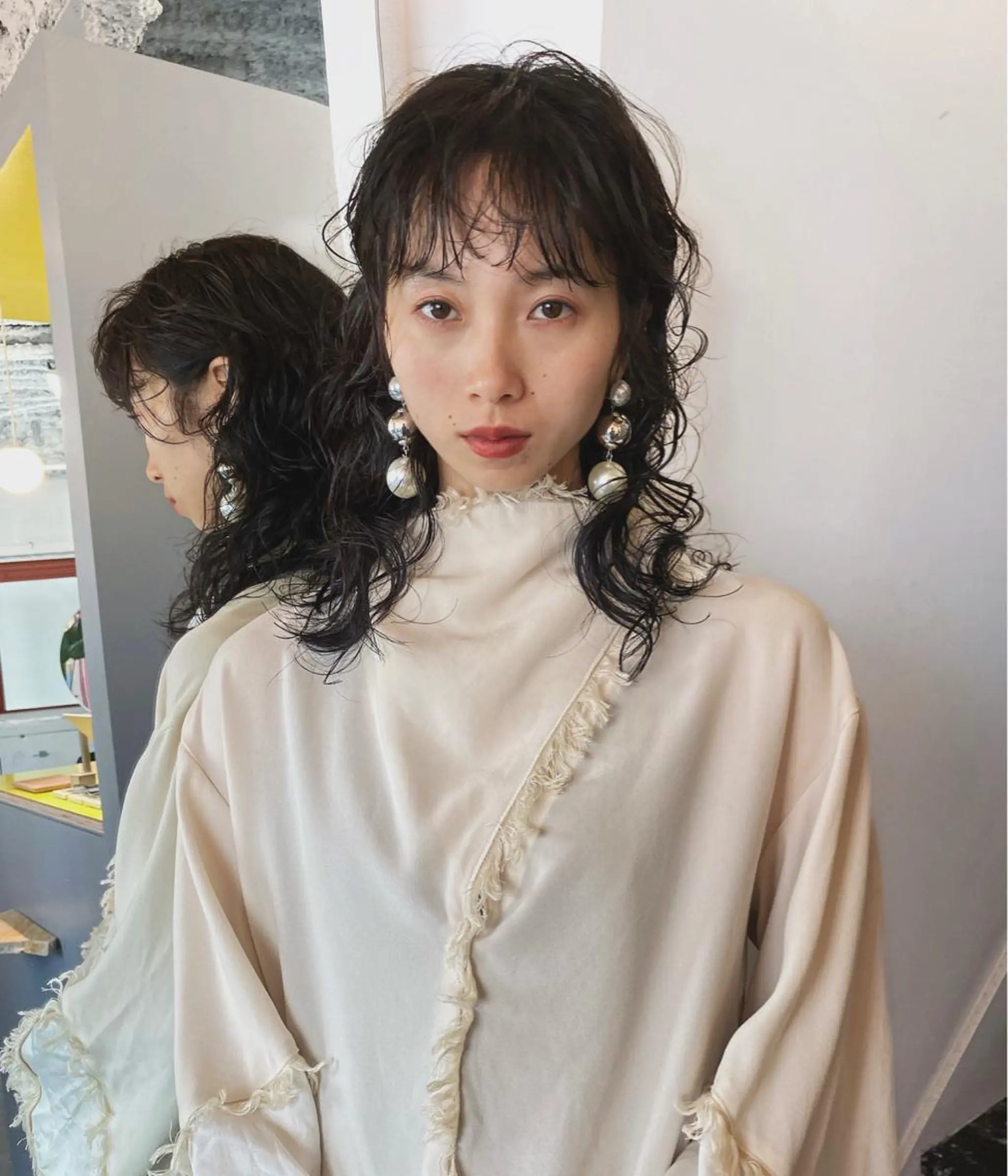 ミディアム パーマ カット ヘアカラー パーマ レイヤー/パーマ /ウルフ/nabeのヘアスタイル