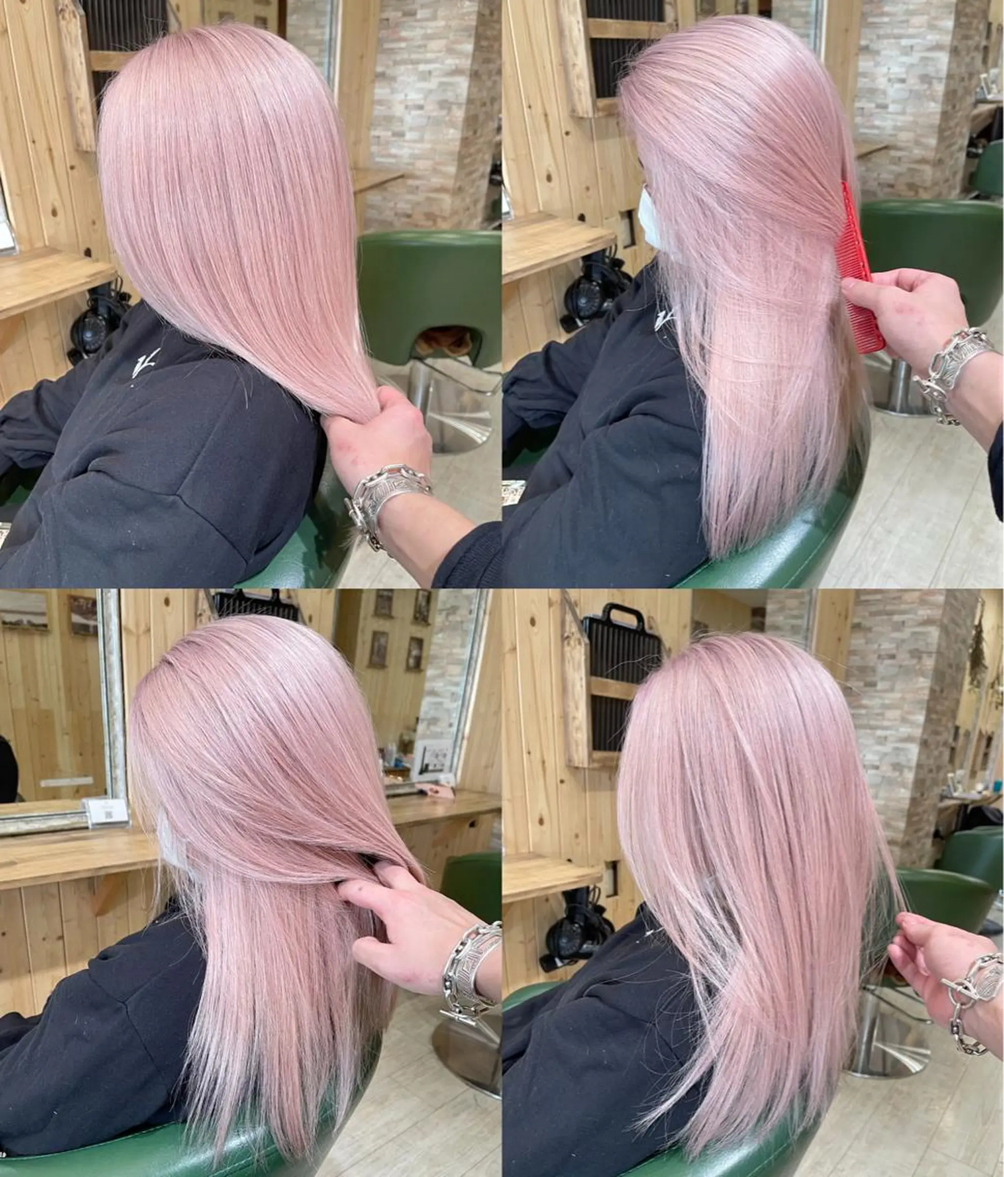 セミロング 韓国レイヤー外国人風 透明感カラー髪質改善のヘアスタイル