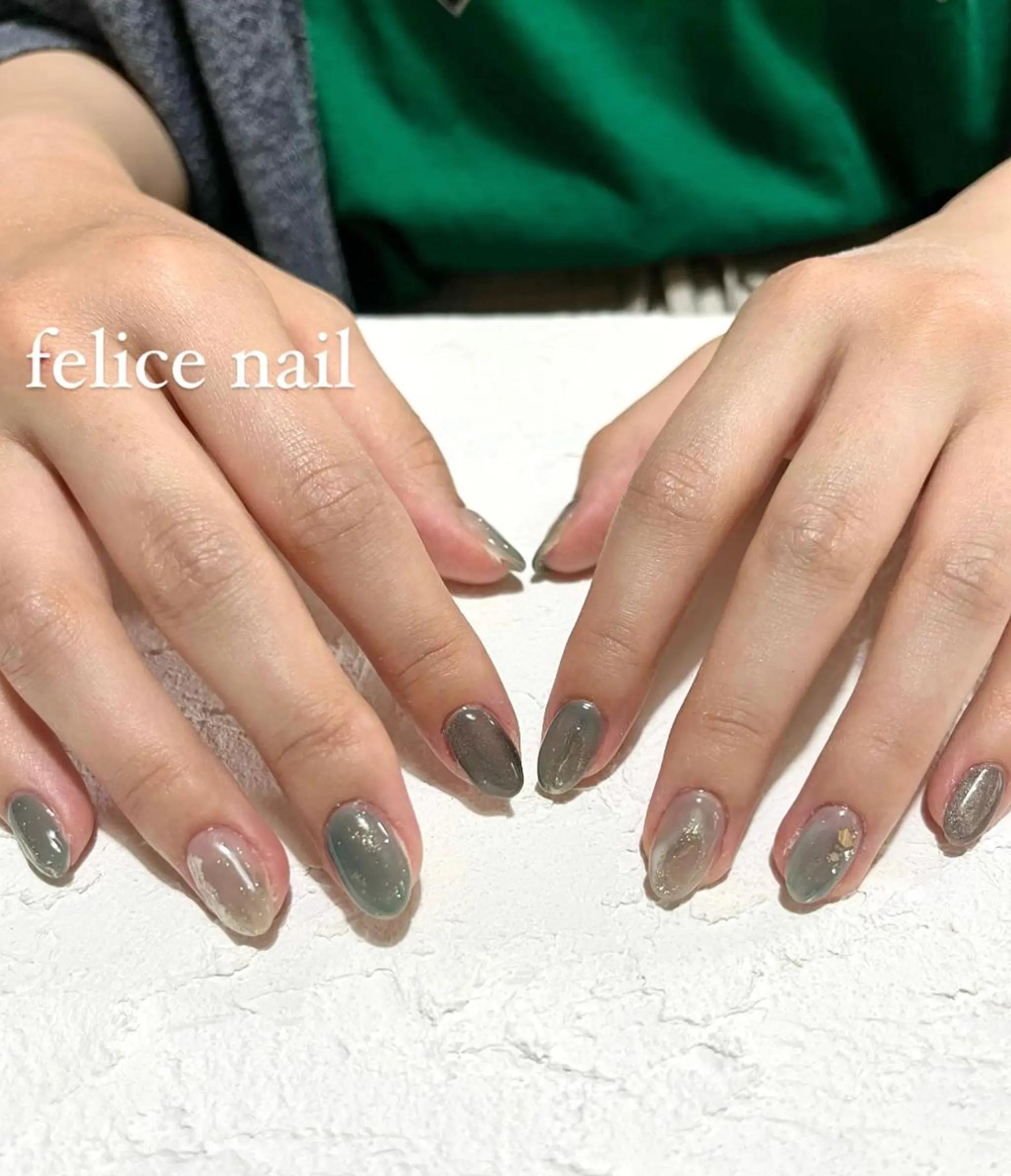 ネイル ジェルネイル マグネットネイル ニュアンスネイル オフィスネイル パラジェル felice nailのネイルデザイン