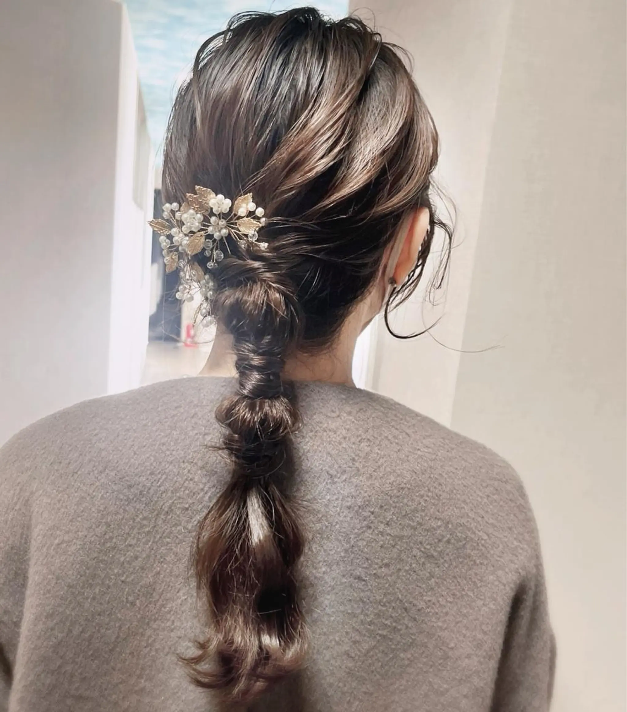 ヘアアレンジ 結婚式・ブライダル ヘアセット 松井那津子 /ハイライトブリーチのヘアスタイル