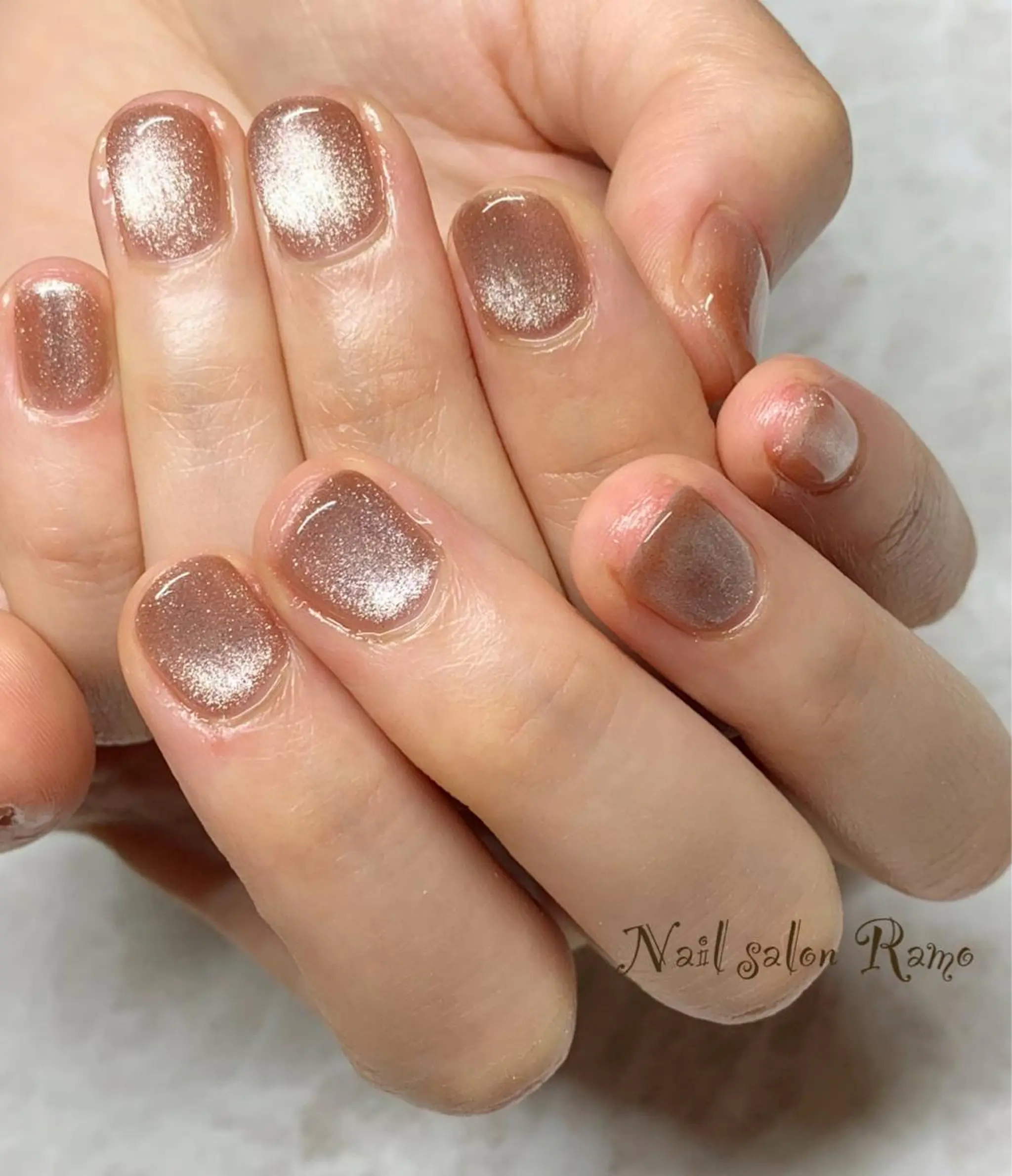 ネイル アートネイル ブルー ジェルネイル ラメ(グリッター) マグネットネイル Nail salon Ramo所属・松田 祥子のネイルデザイン
